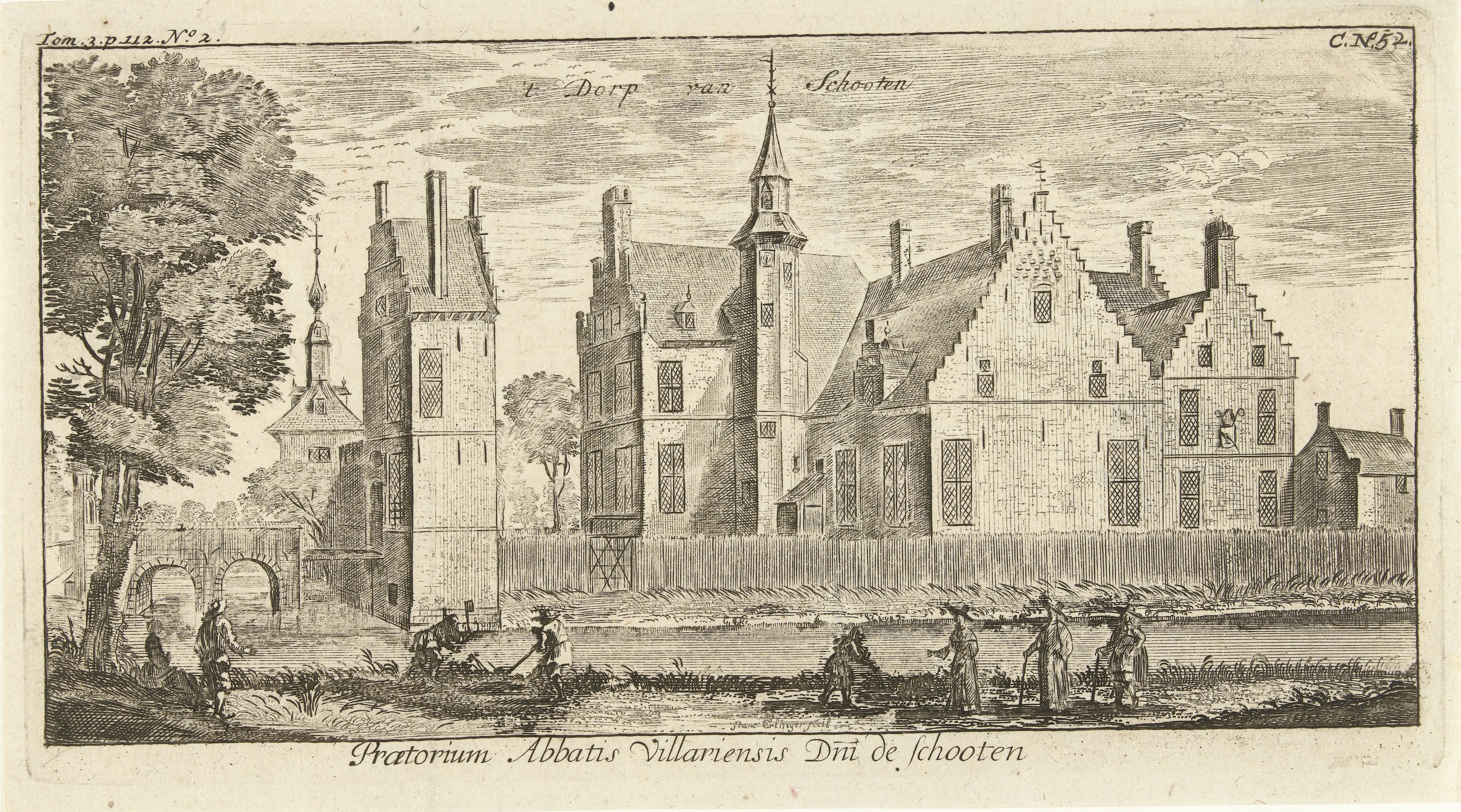 Gezicht op het dorp Schoten