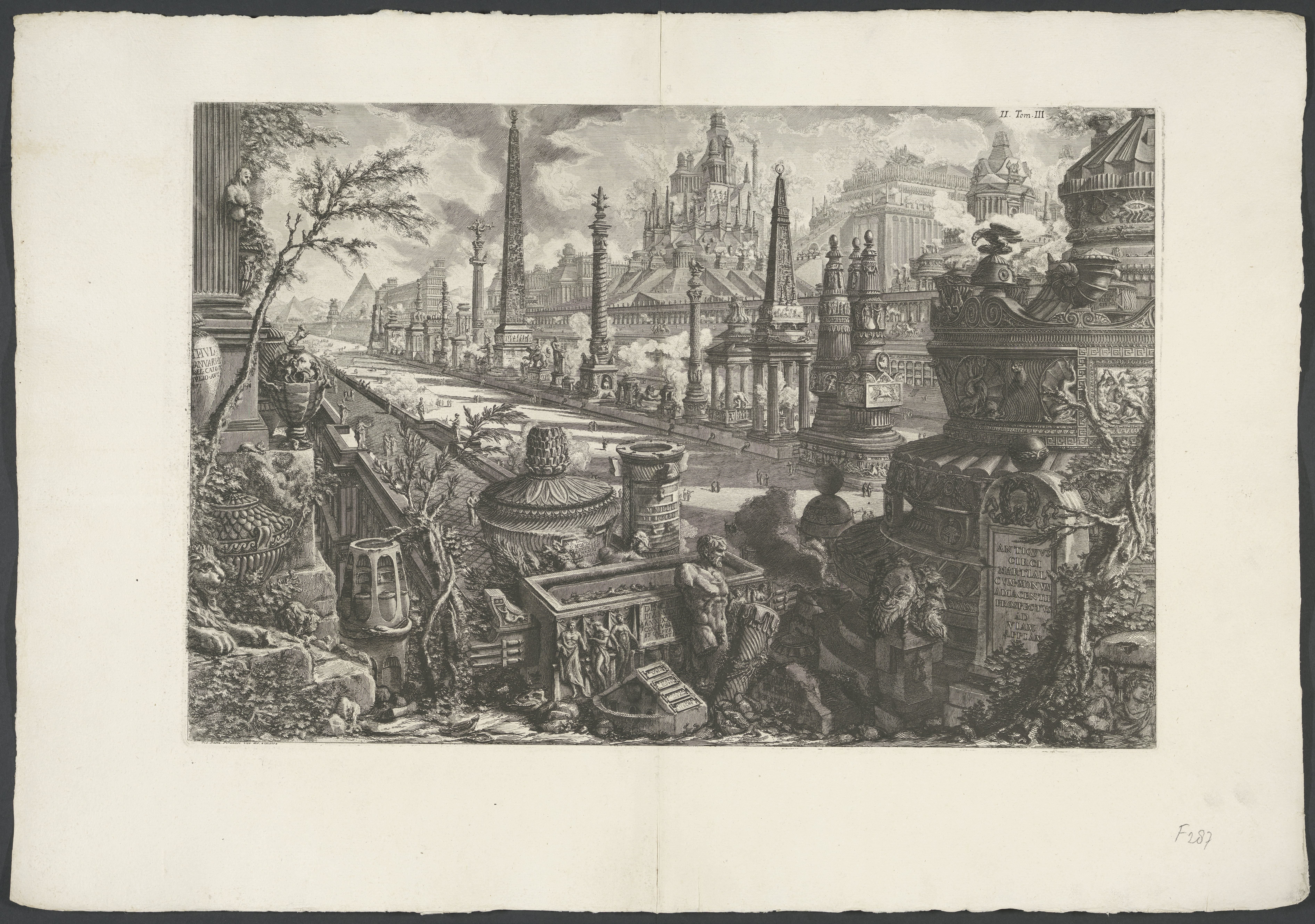 Frontispice met een voorstelling van het Circus van Mars langs de Via Appia Antica