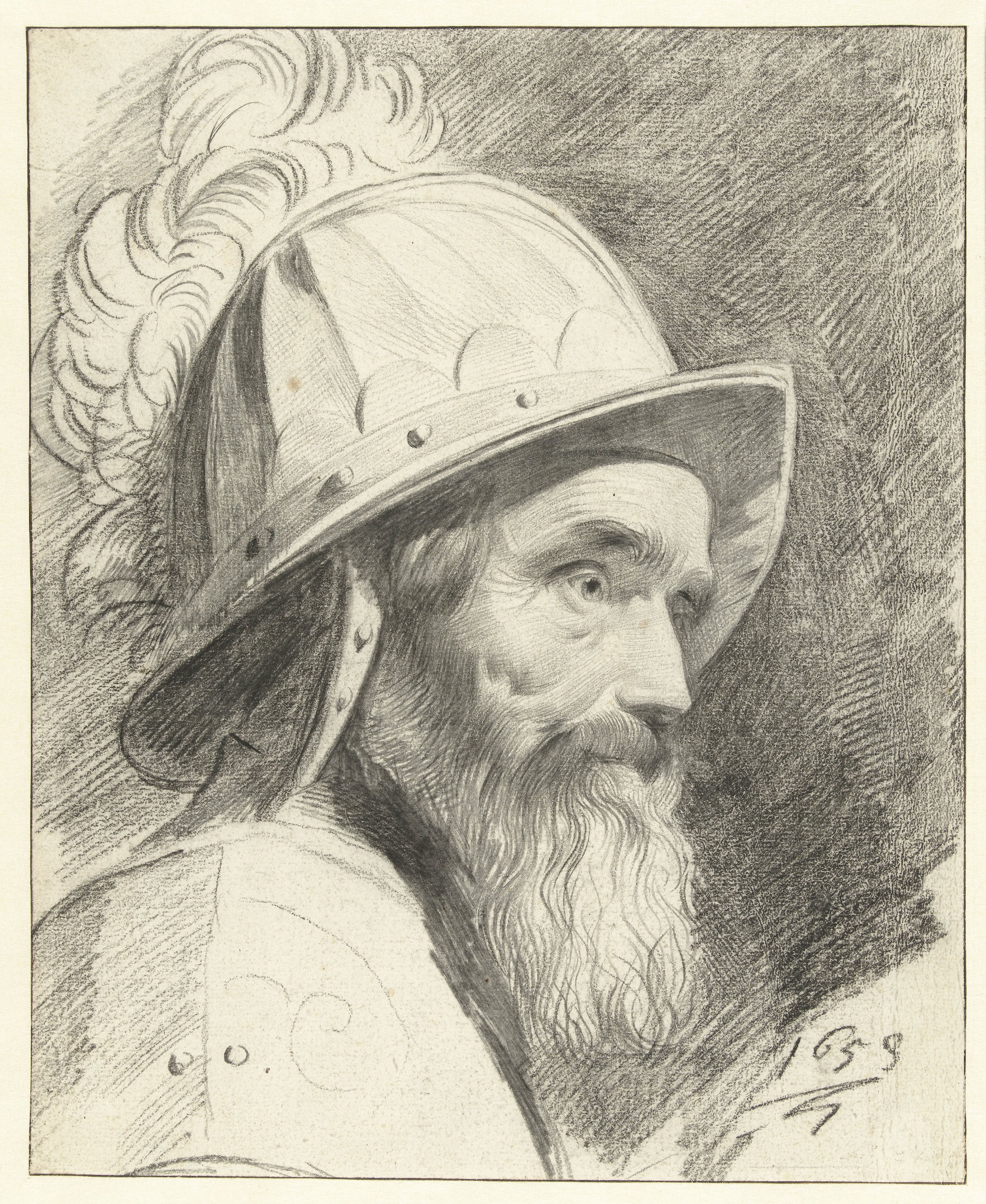 Buste van krijgsman met helm