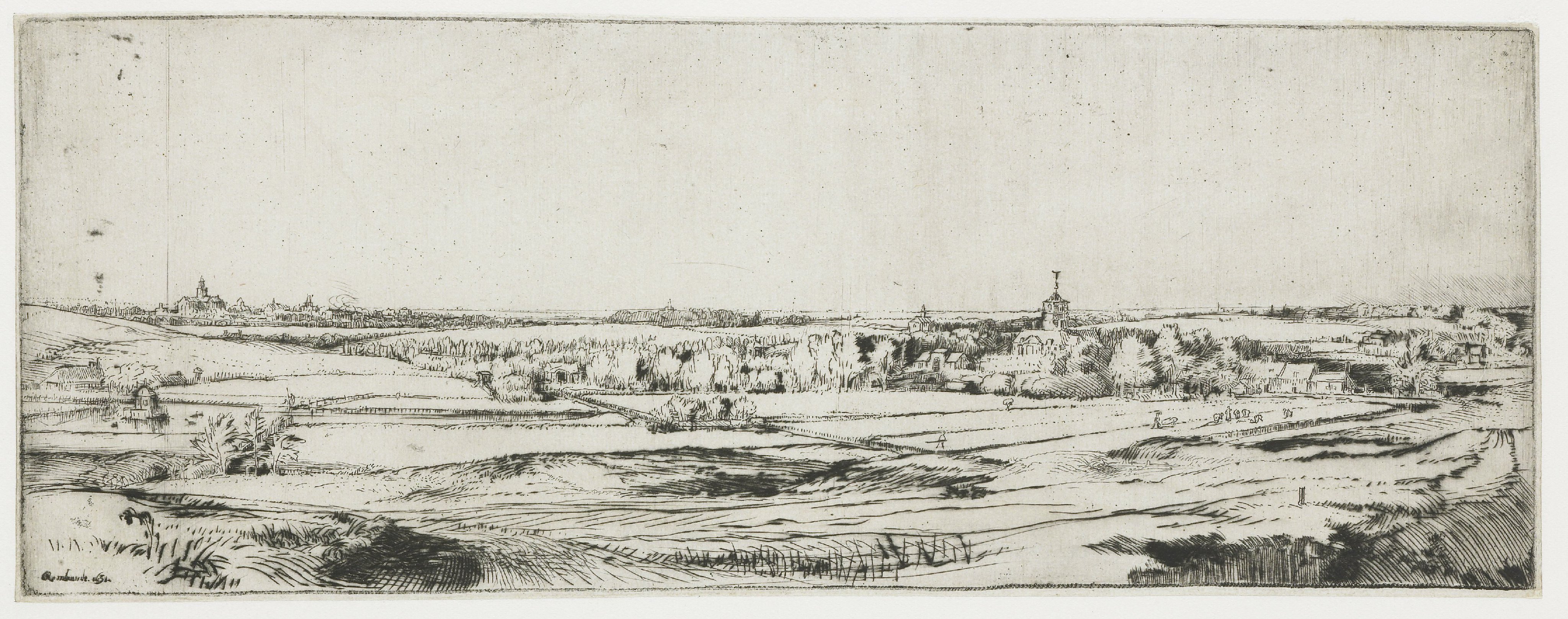 Panorama bij Bloemendaal met het landgoed Saxenburg