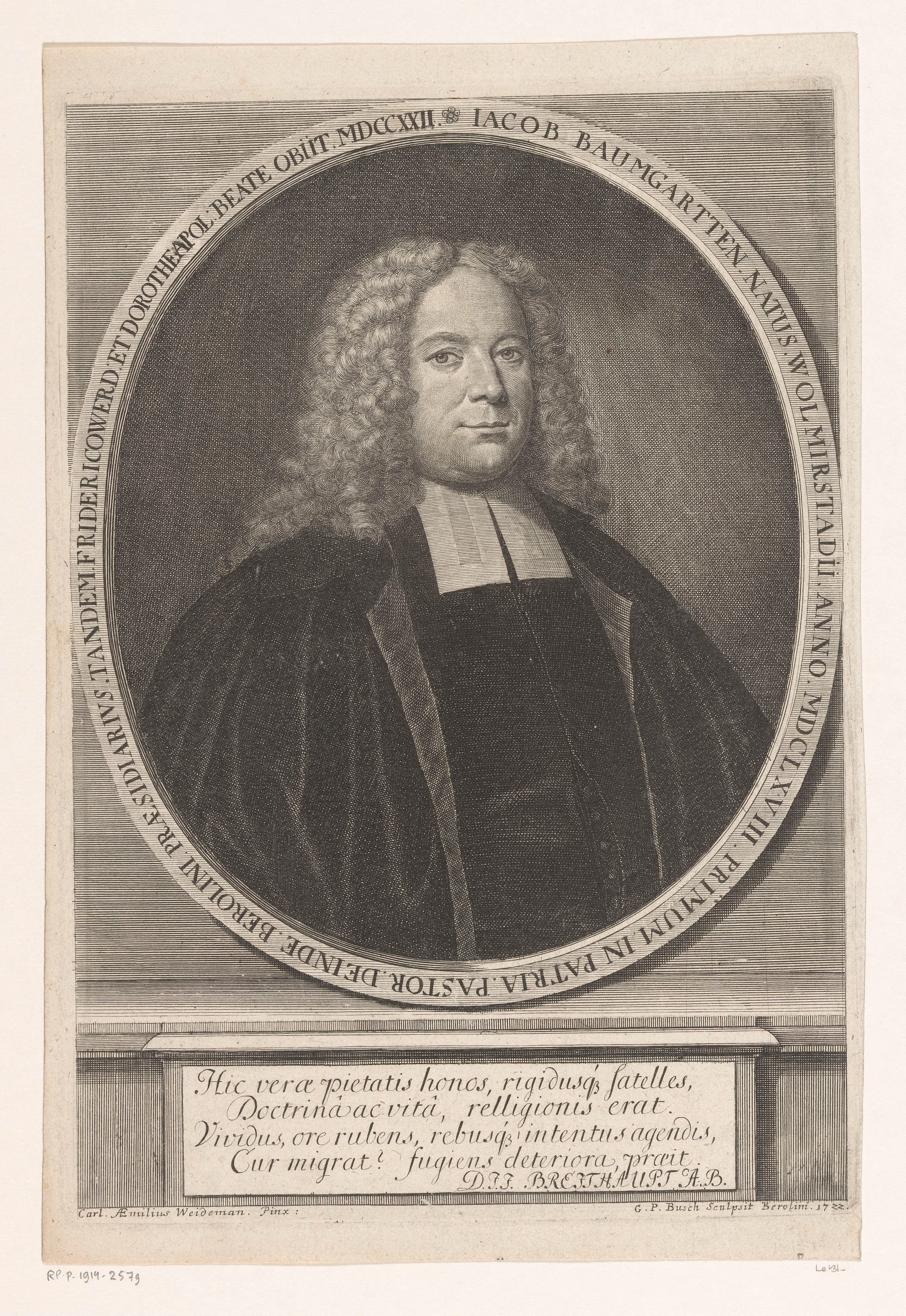 Portret van Jacob Baumgarten