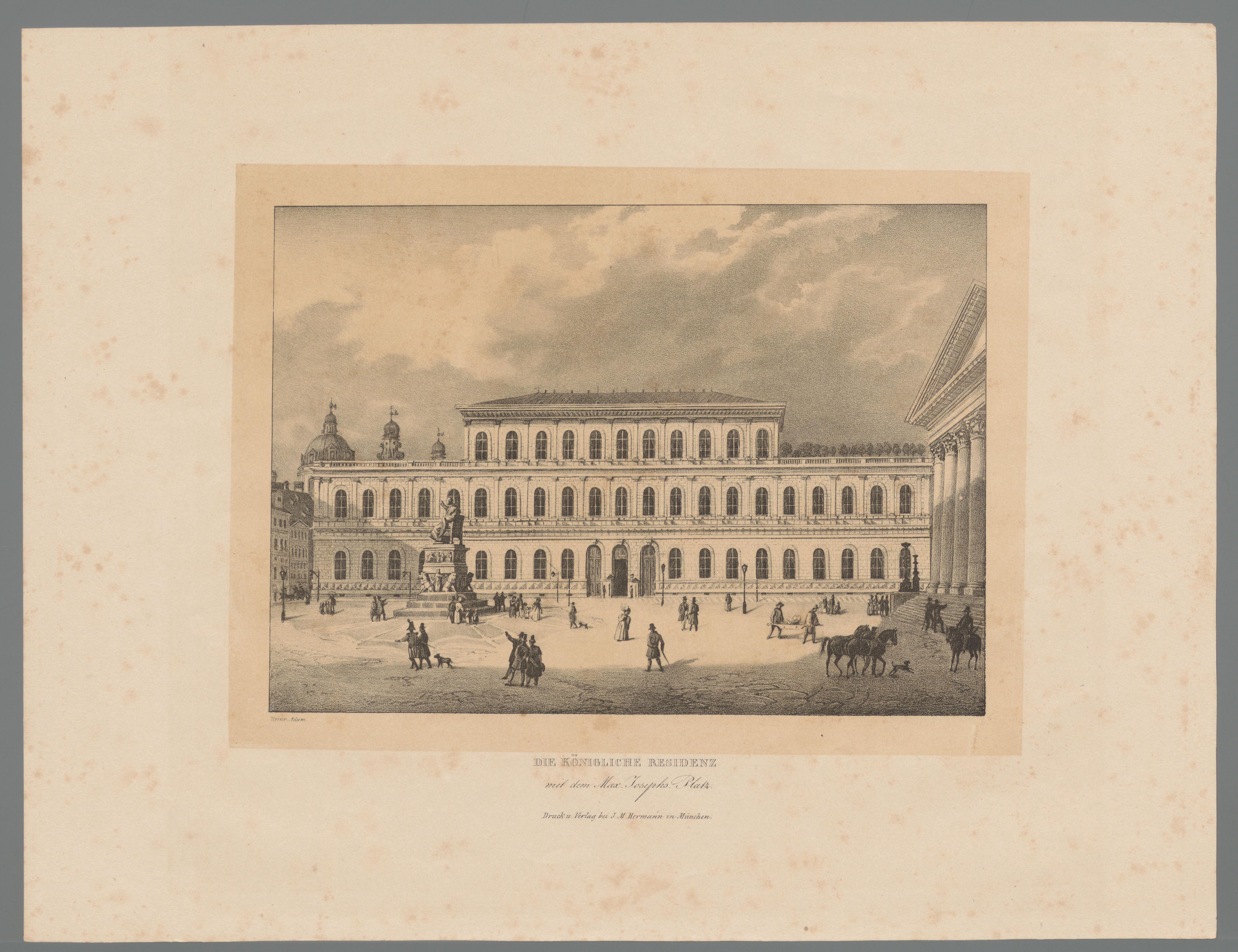 Gezicht op de Residentie van München