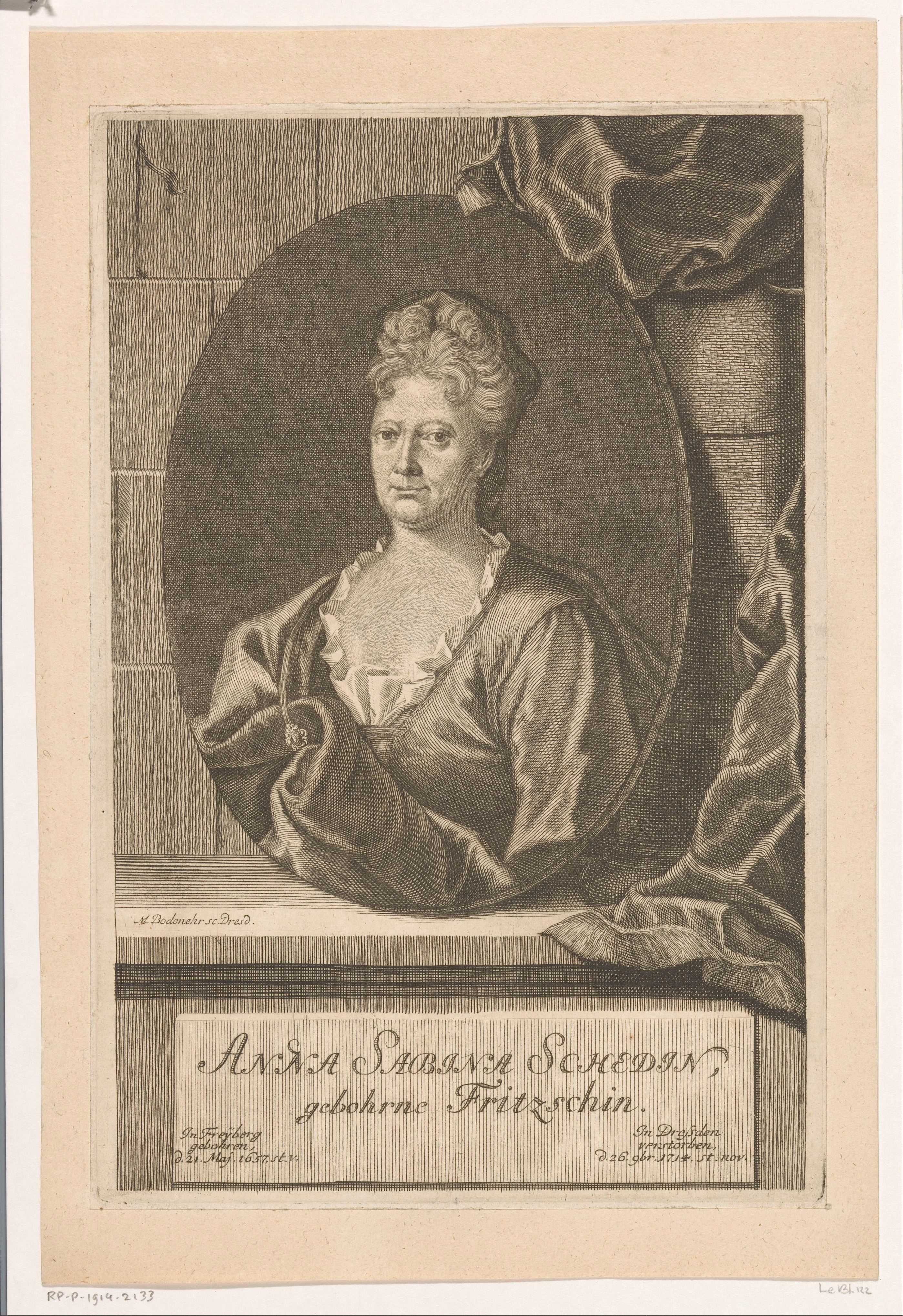 Portret van Anna Sabina Sched