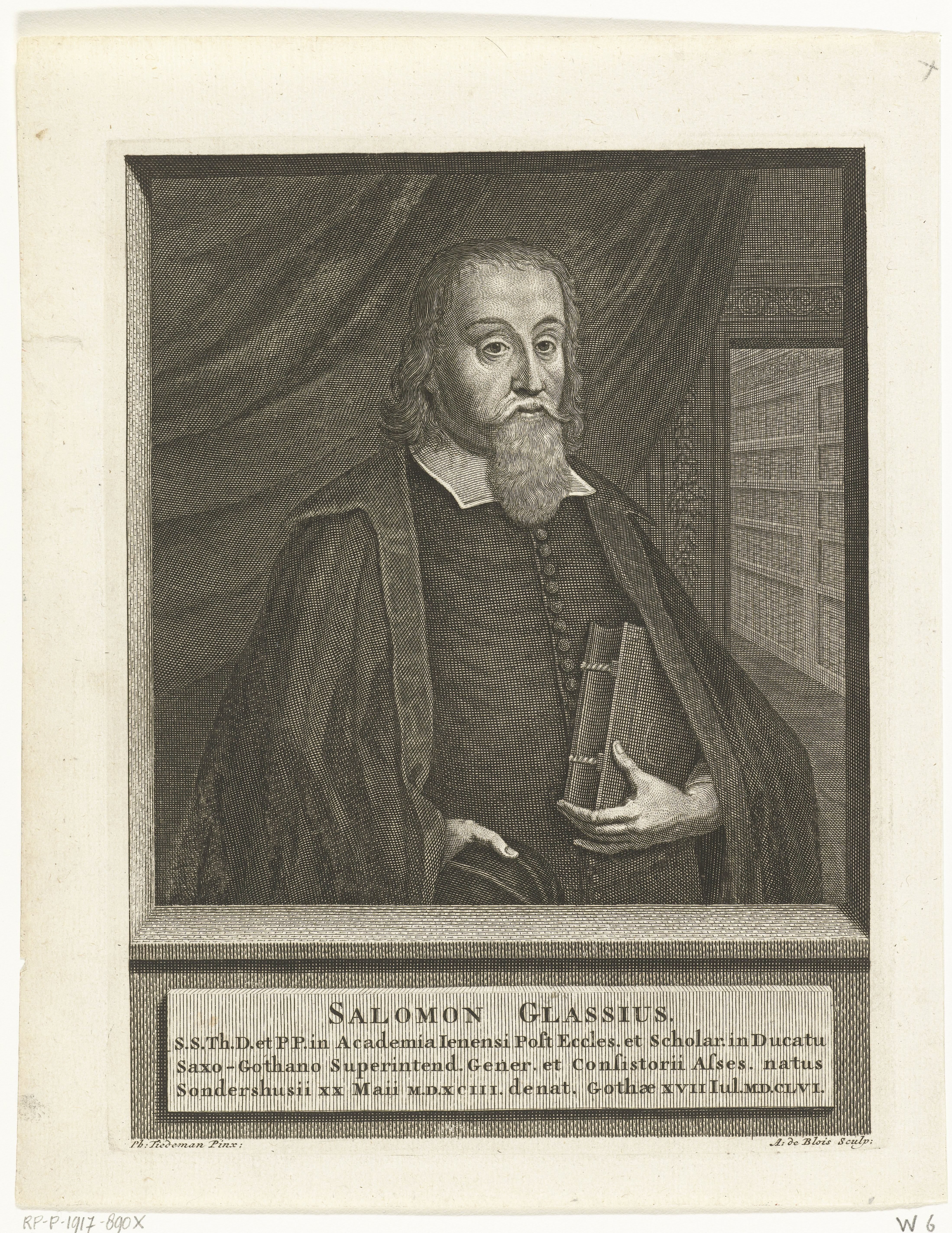 Portret van theoloog Salomo Glassius