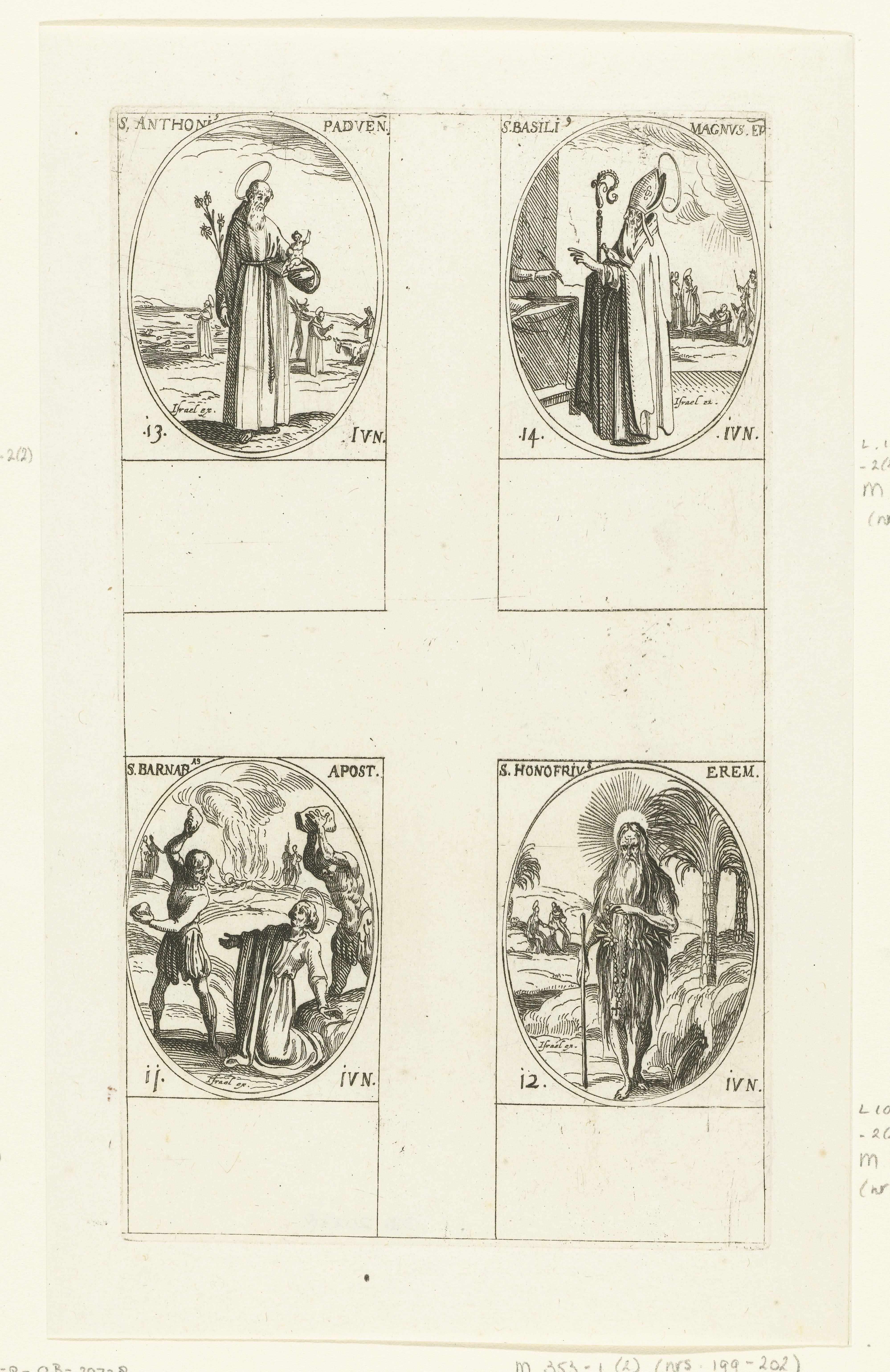 Heilige Barnabas van Cyprus, Heilige Onyphrius de Grote, Heilige Antonius van Padua, Heilige Basilius de Grote (11-14 juni)