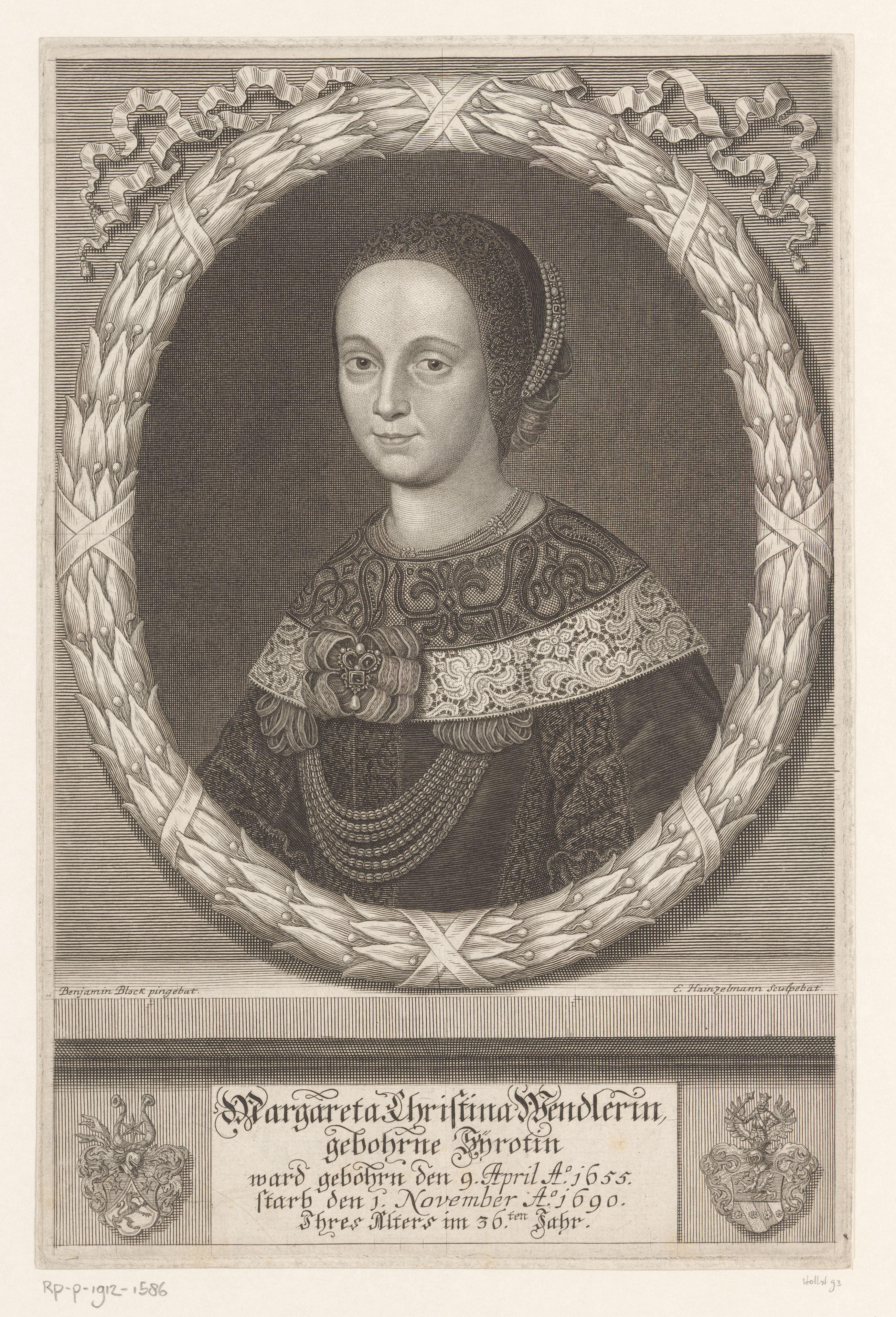 Portret van Margaretha Christina Wendler