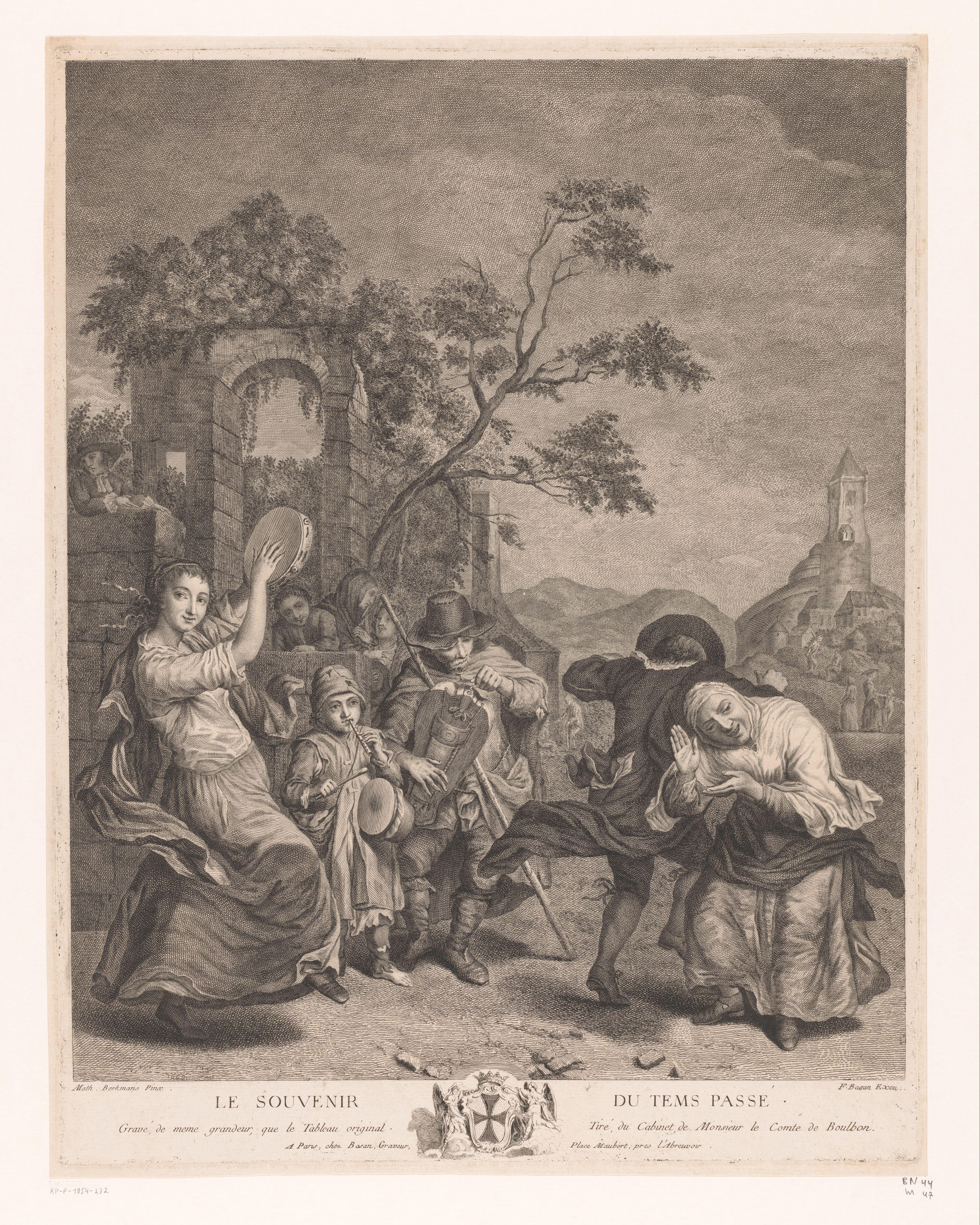 Dansende en muziekspelende figuren