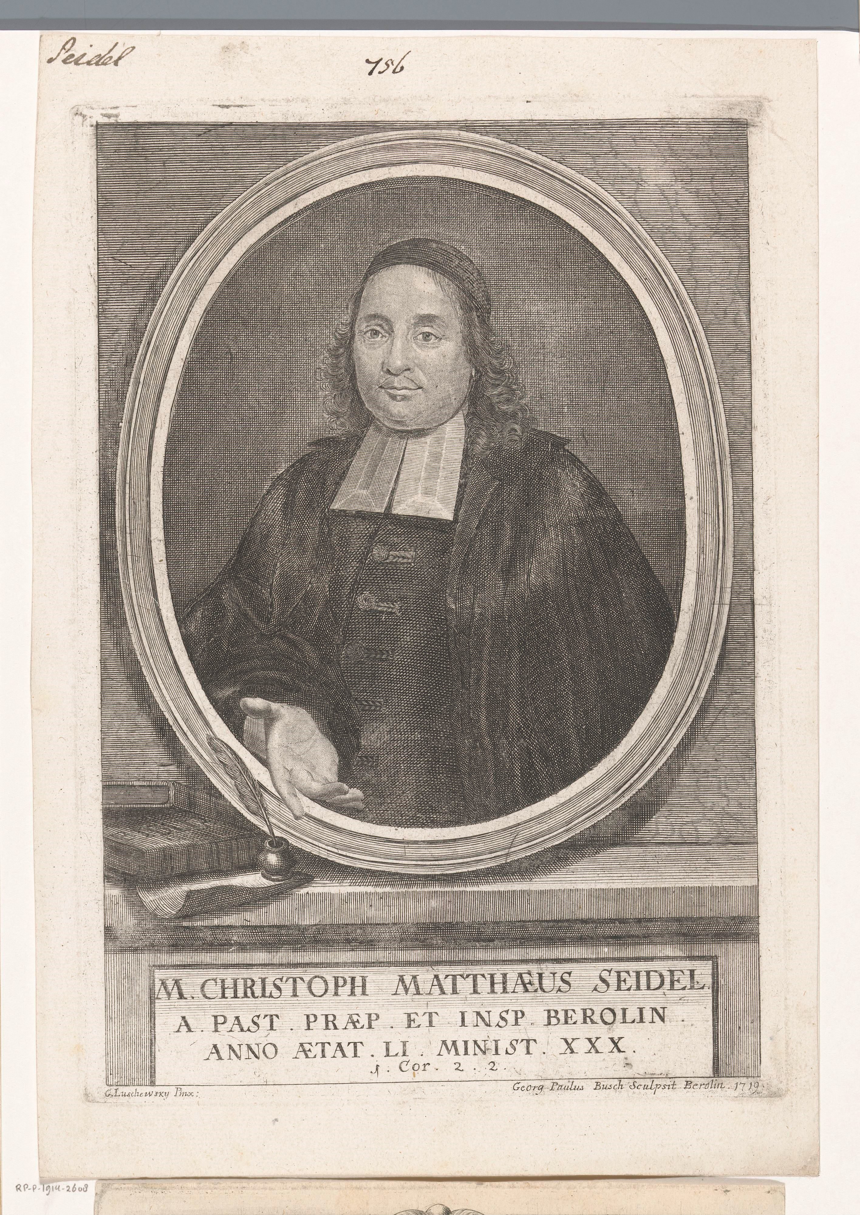Portret van Christoph Matthäus Seidel