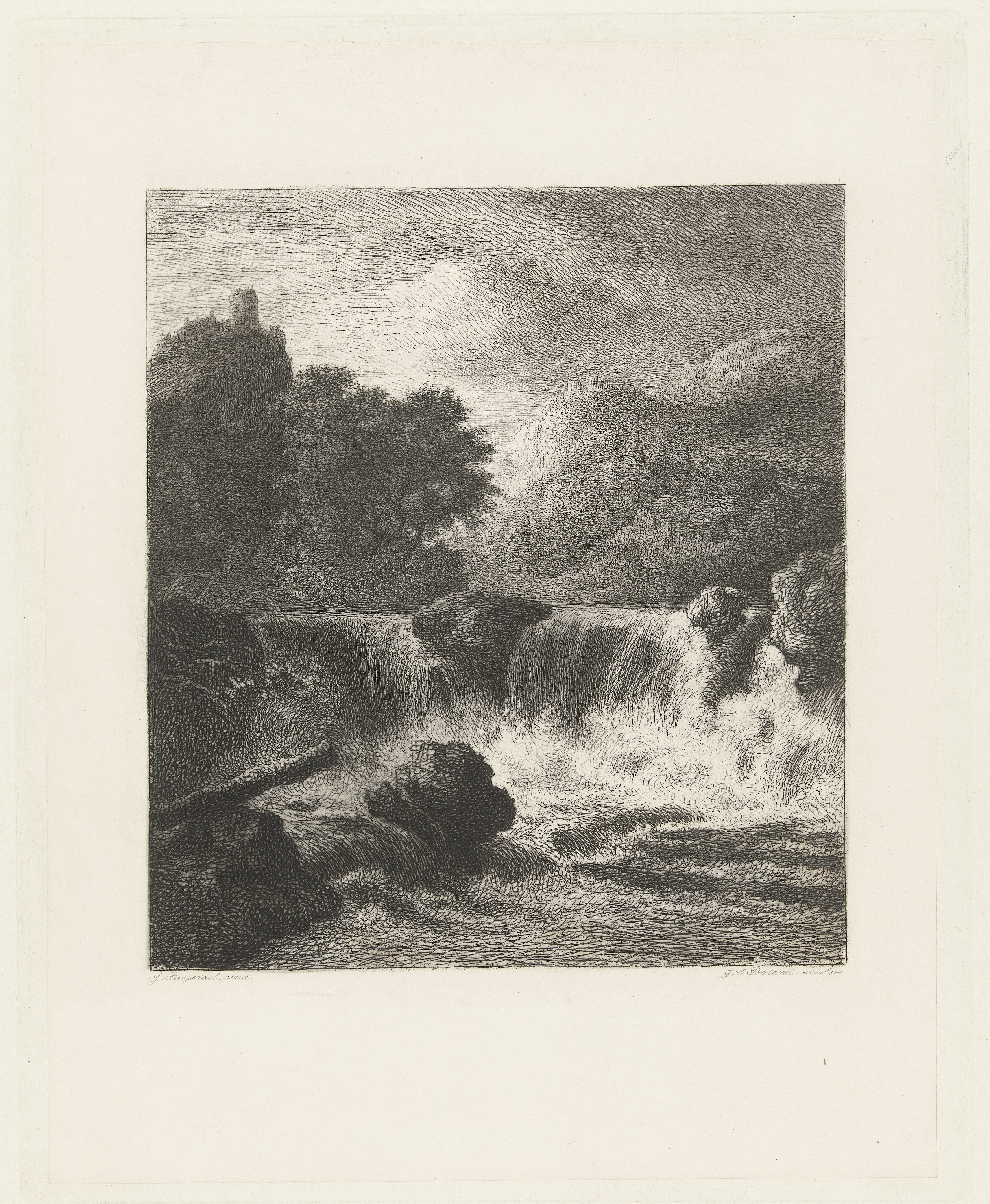 Berglandschap met waterval