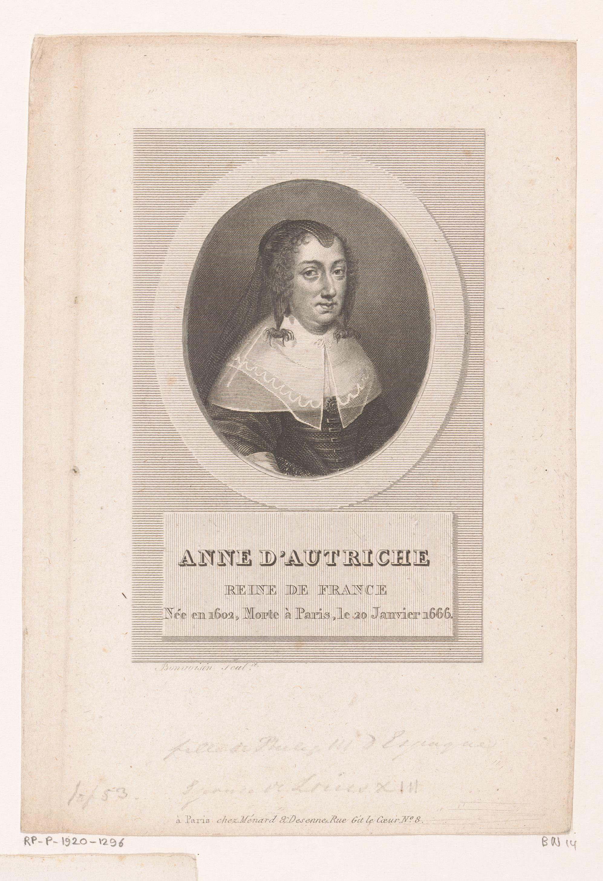 Portret van Anna van Oostenrijk (koningin van Frankrijk)