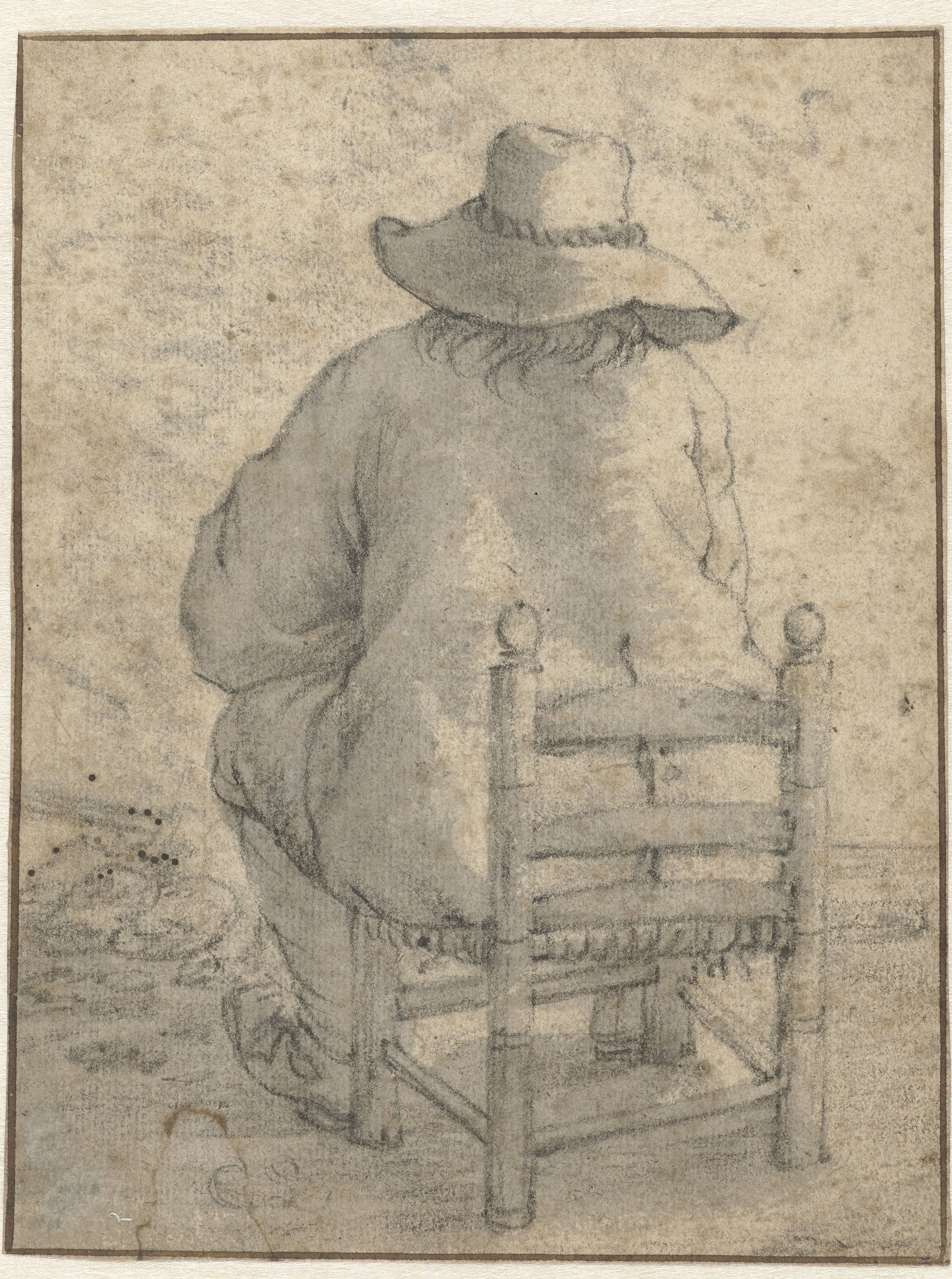 Seated Boy Wearing a Hat, Seen from the Back
