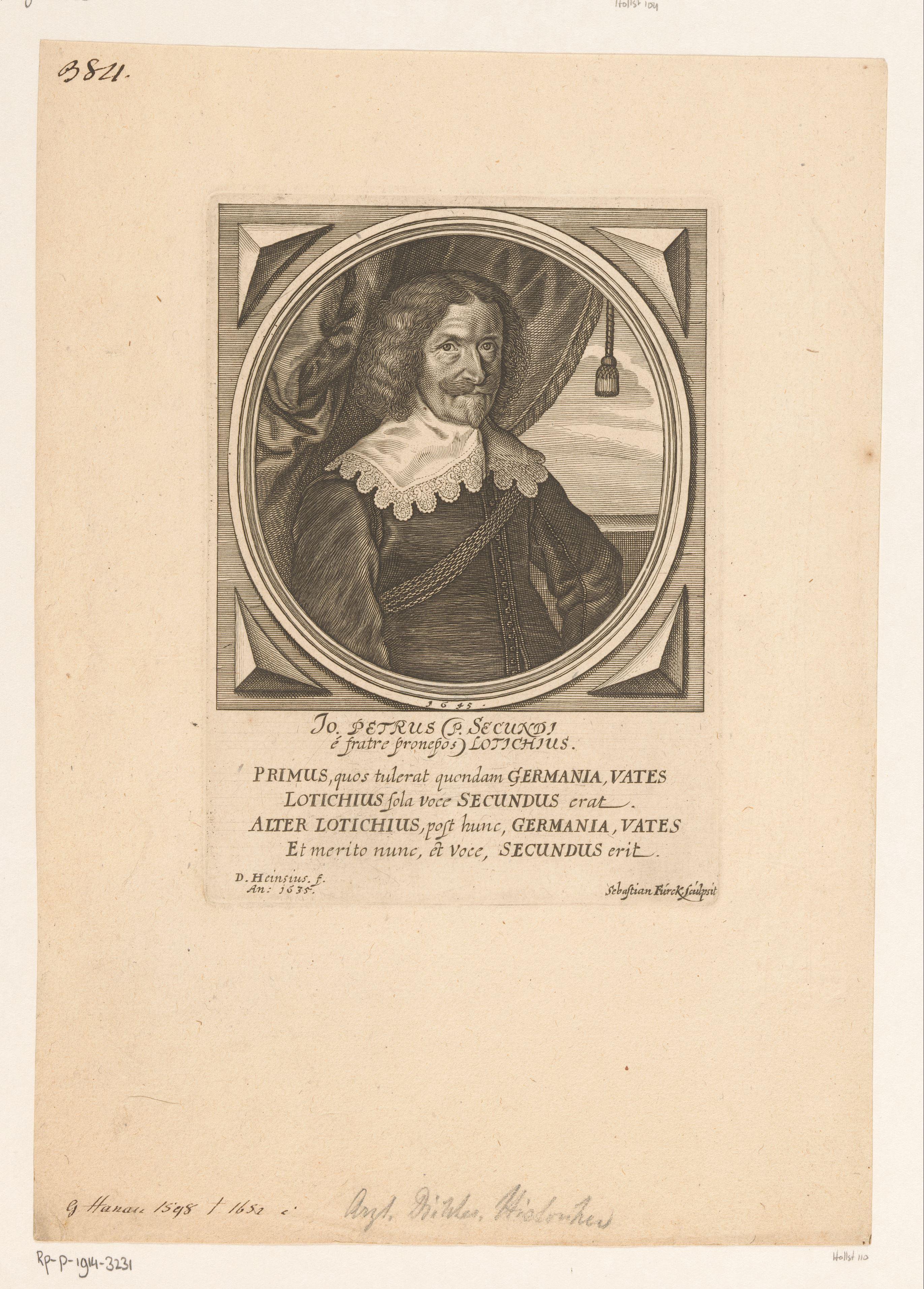 Portret van Johannes Peter Lotichius
