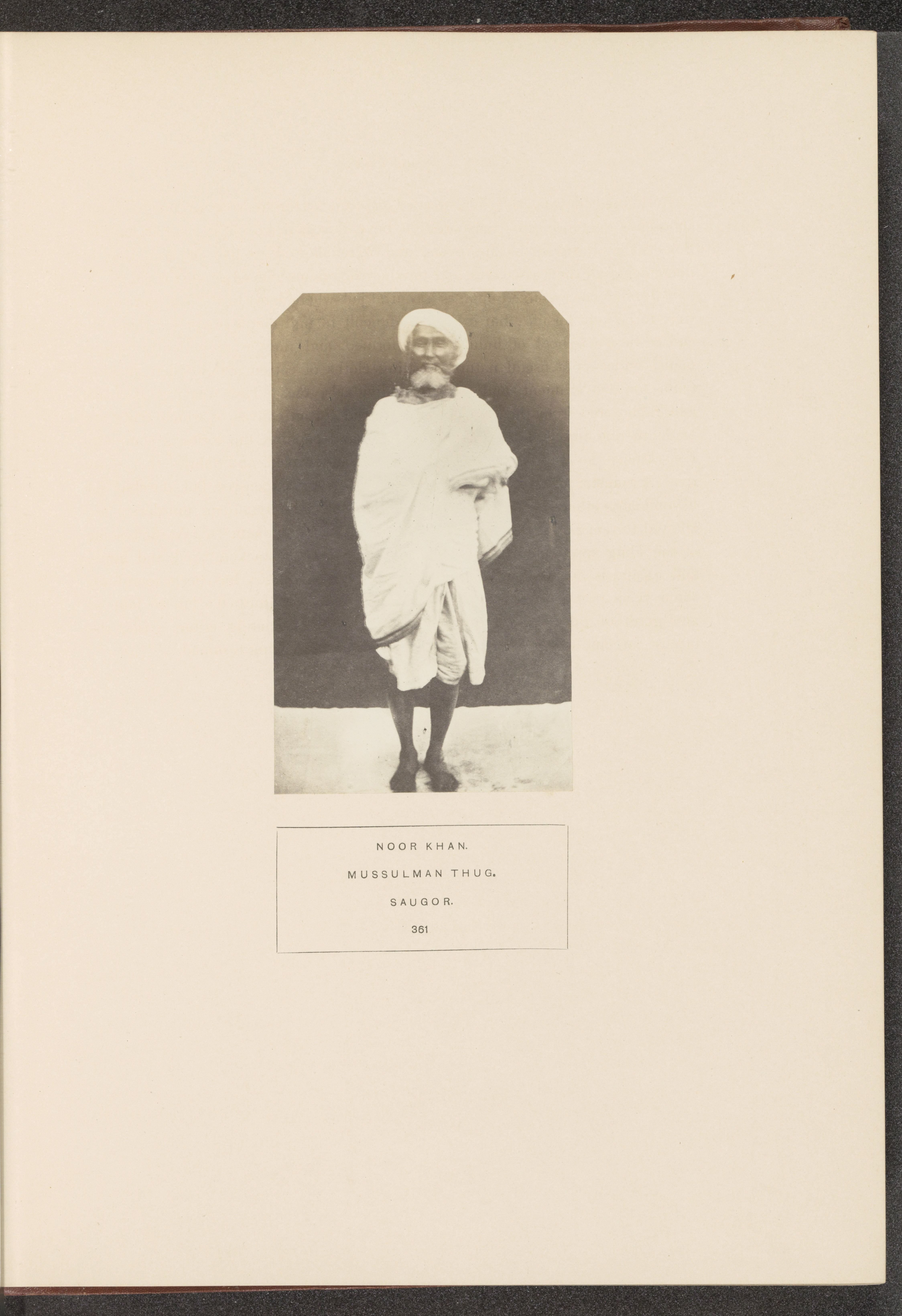 Portrait of Noor Khan, a thug who was imprisoned in Jabalpur, Madhya Pradesh, India