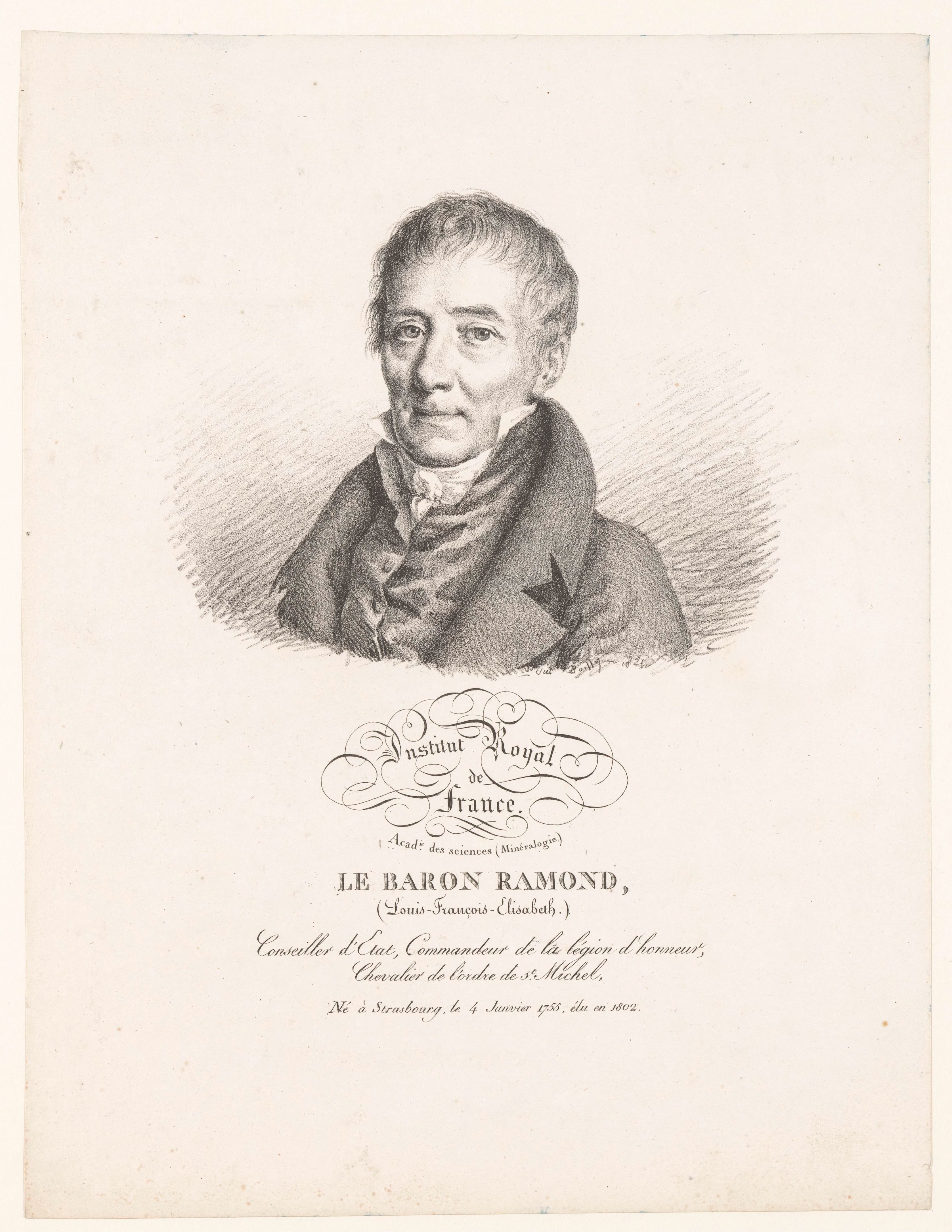 Portret van de geoloog François Élisabeth Ramond de Carbonnières