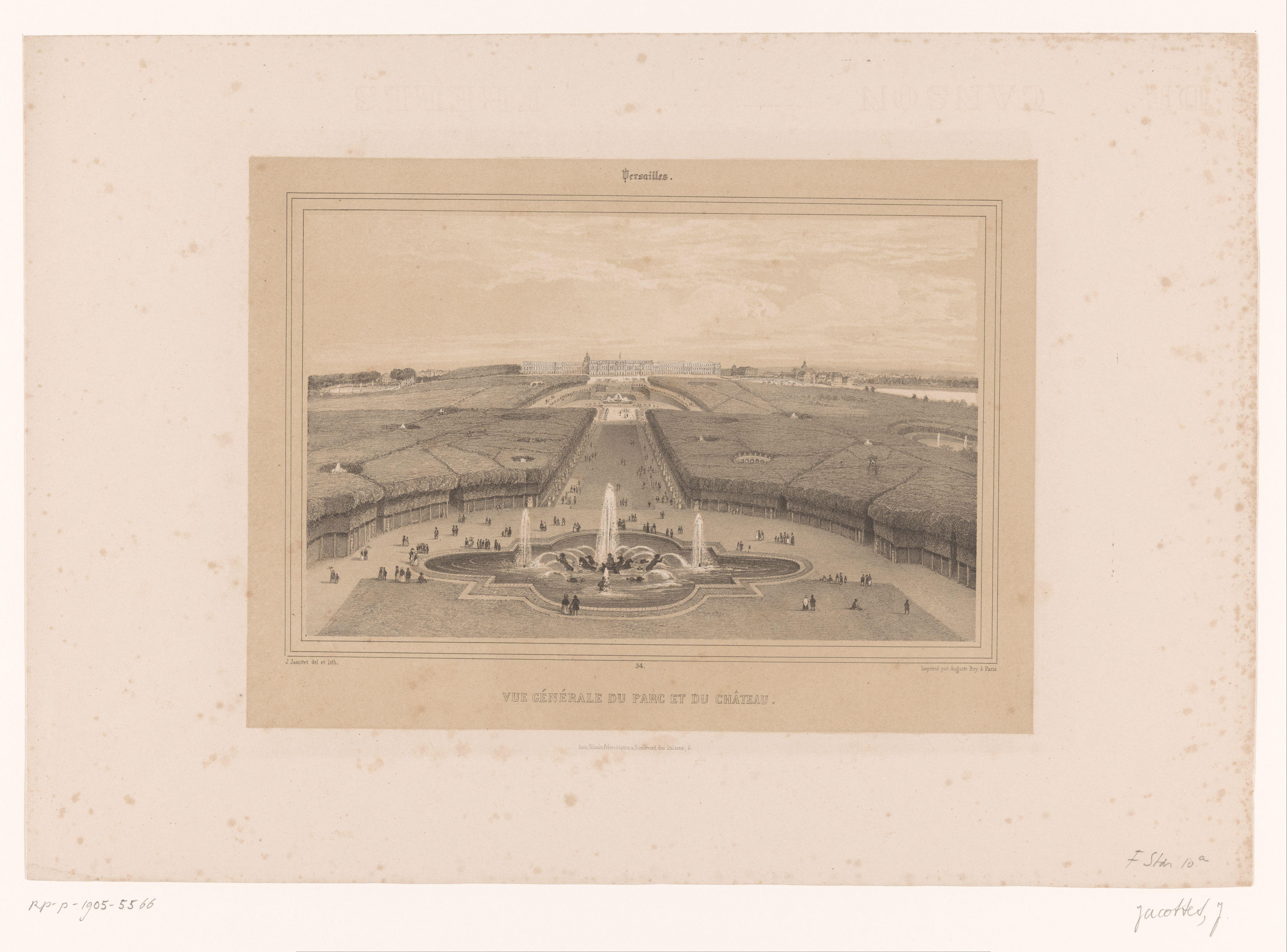 Zicht op de tuinen van Versailles