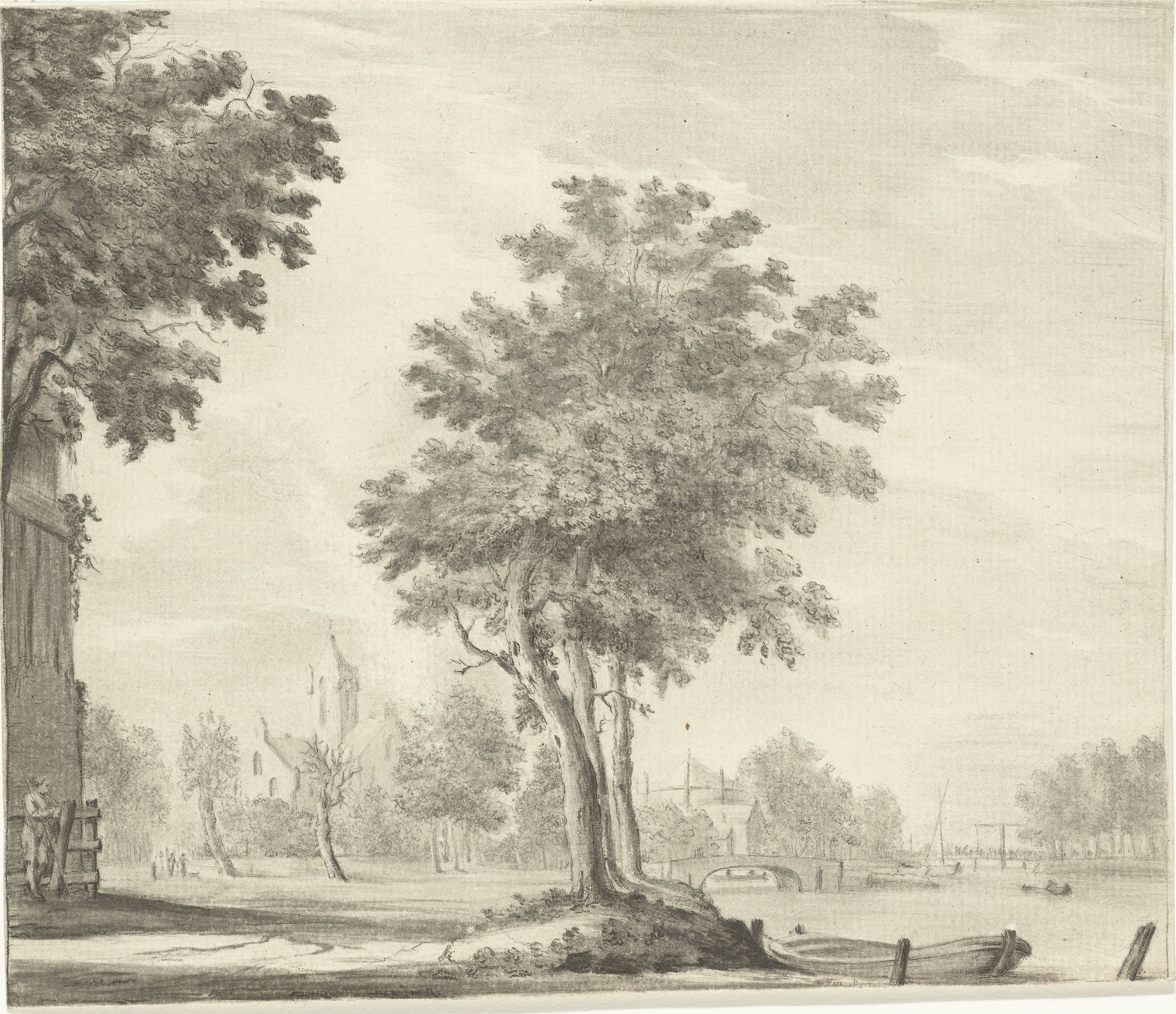 Gezicht op een dorp
