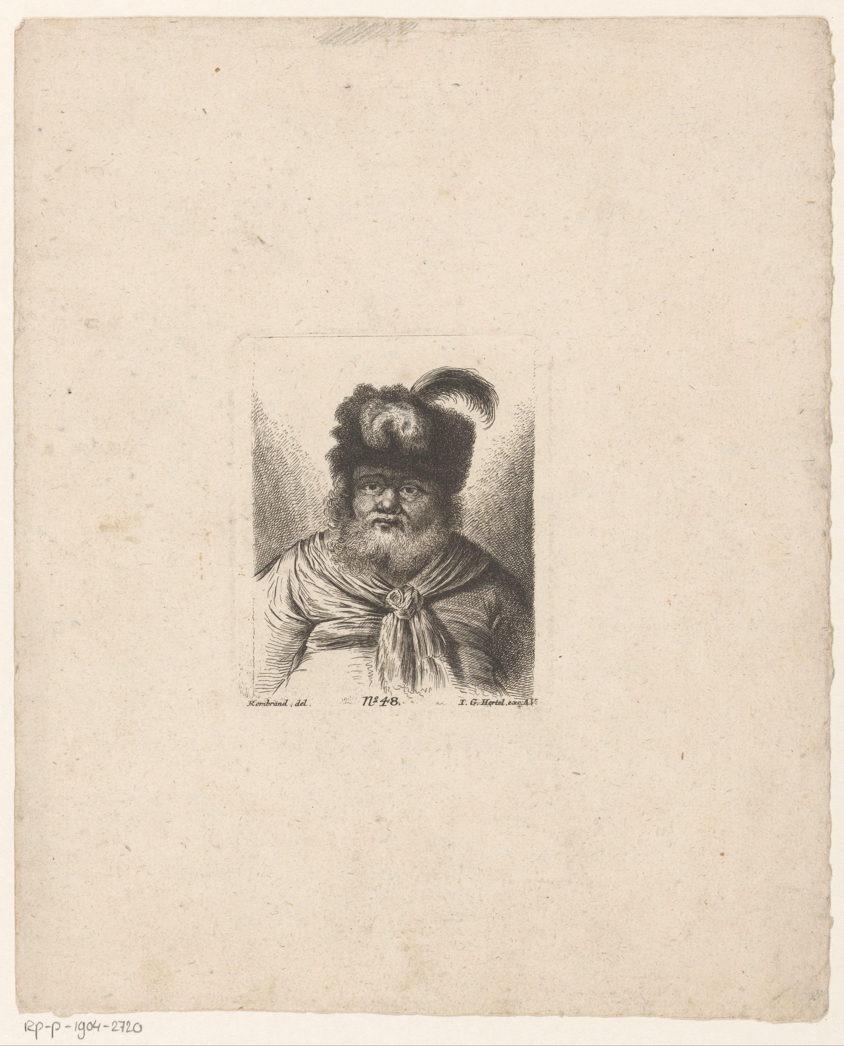 Oude man met baard en bontmuts