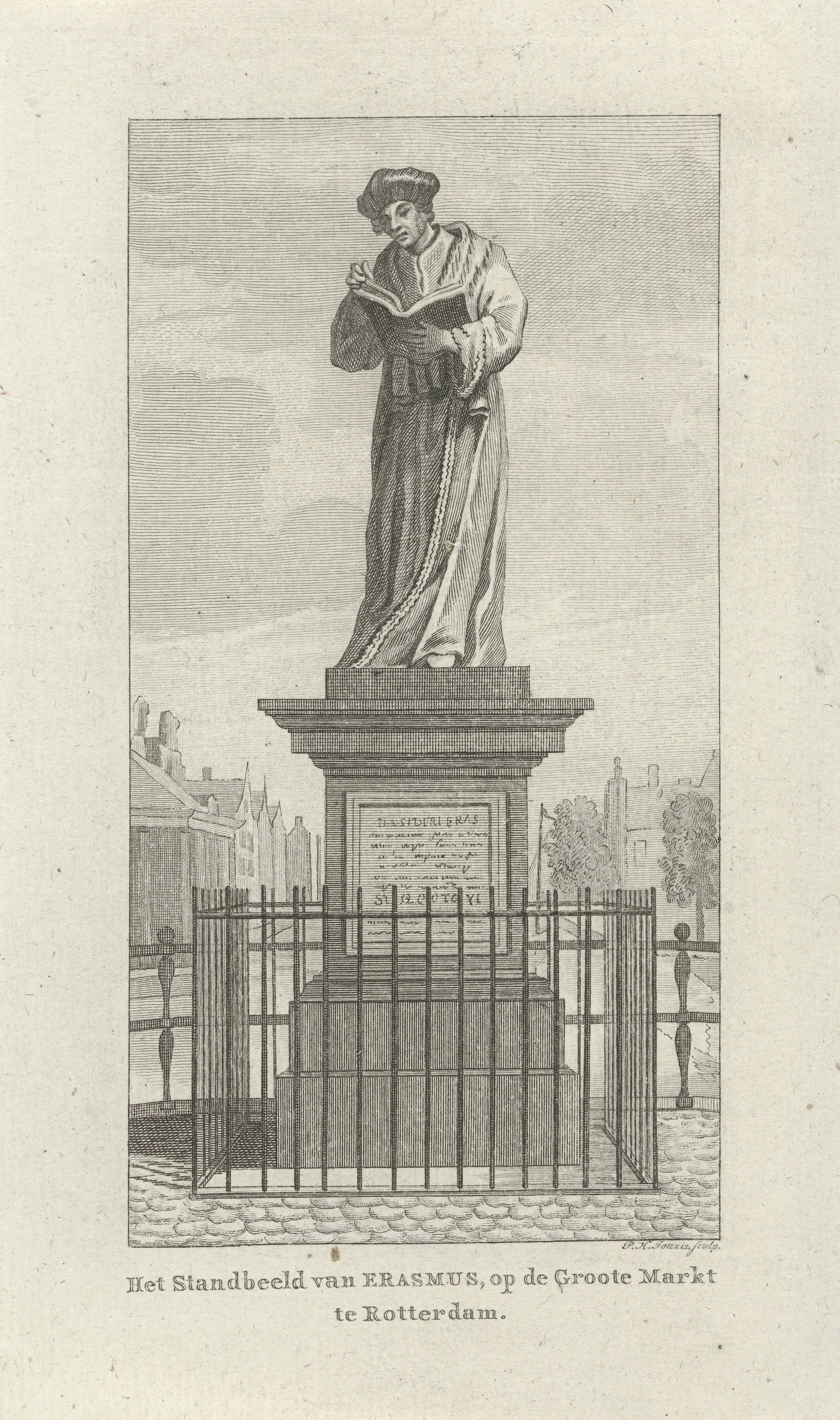 Standbeeld van Erasmus, op Grote Markt te Rotterdam