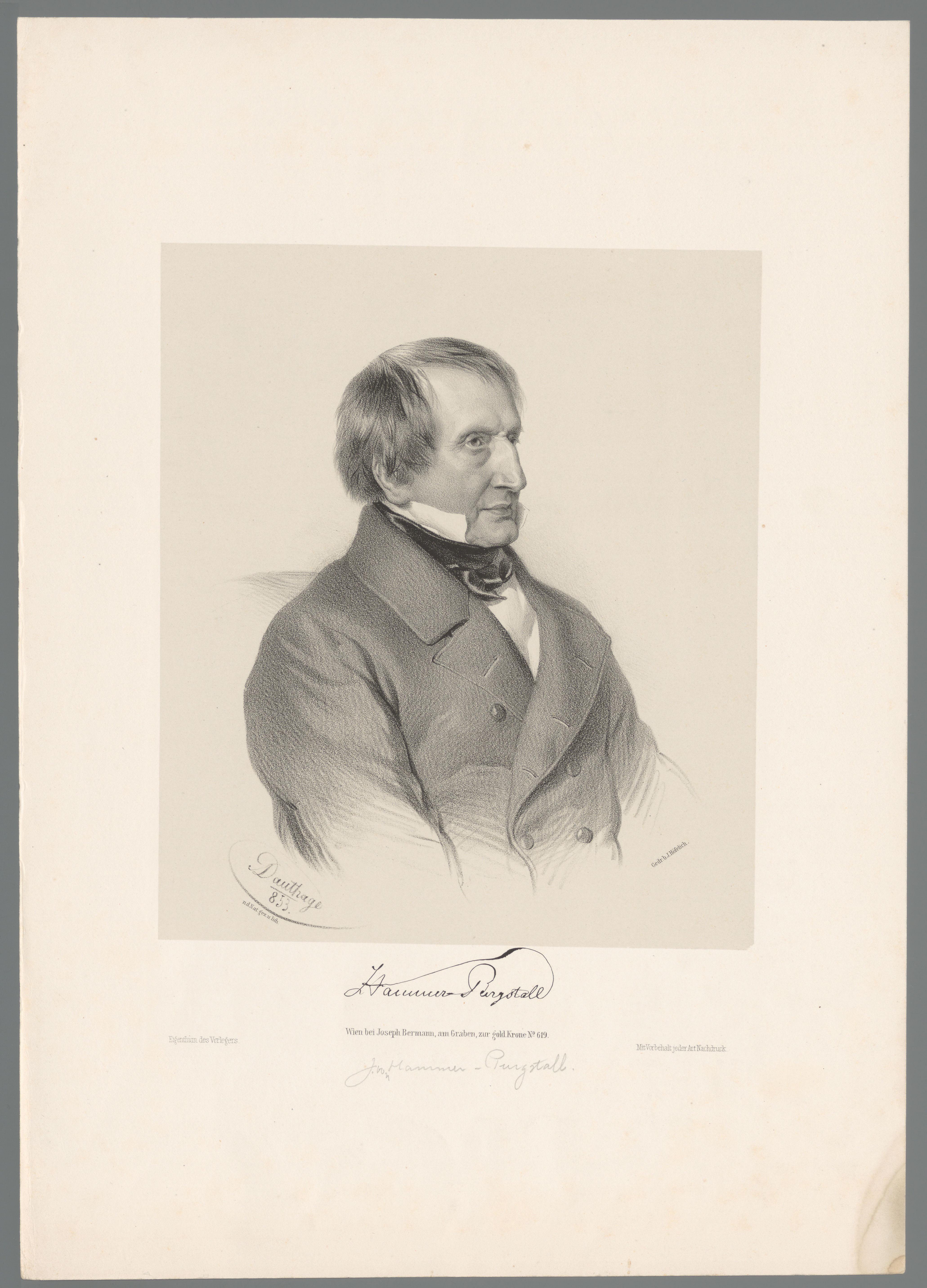 Portret van Joseph von Hammer-Purgstall