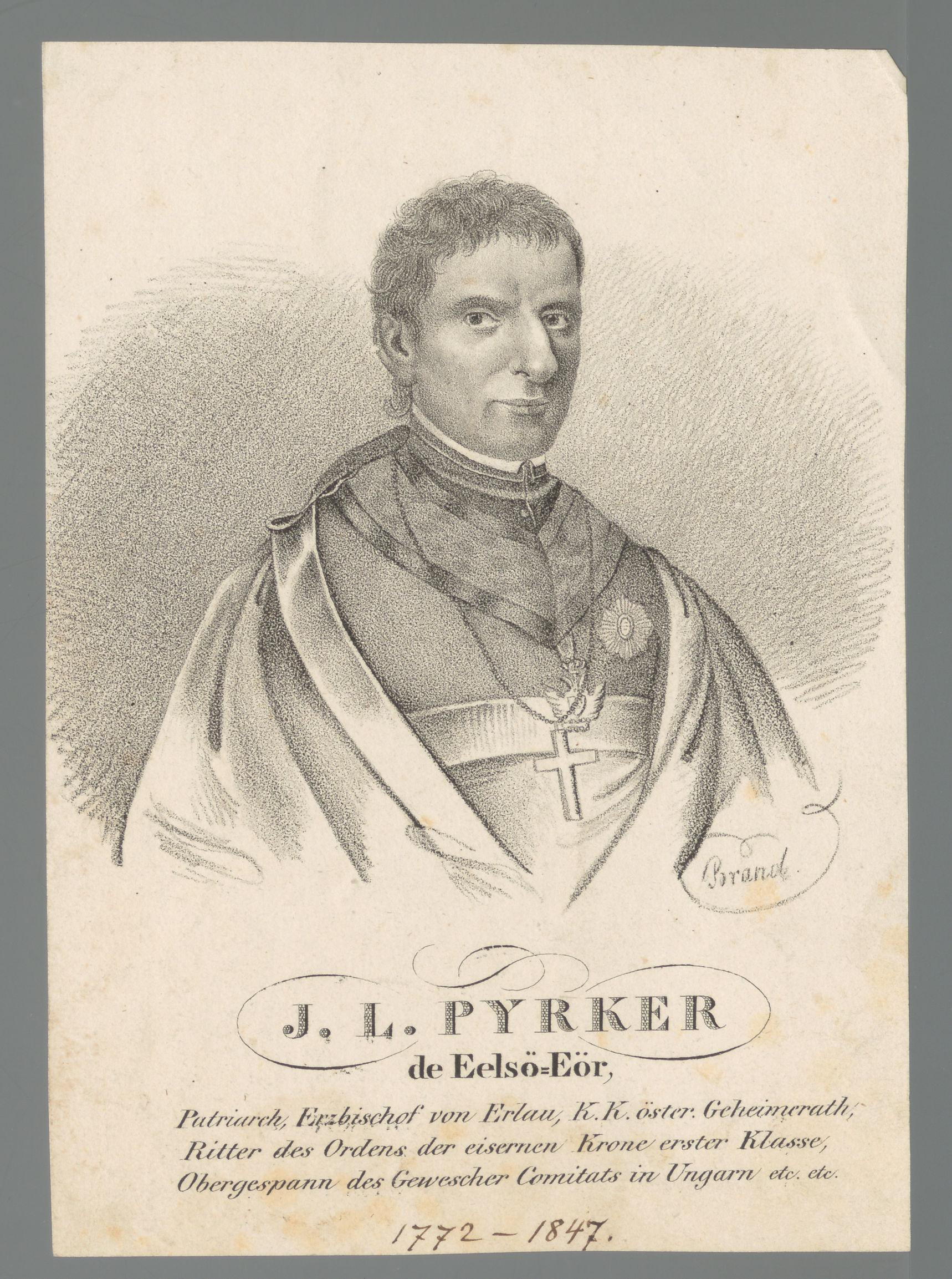 Portret van Johann Ladislaus Pyrker