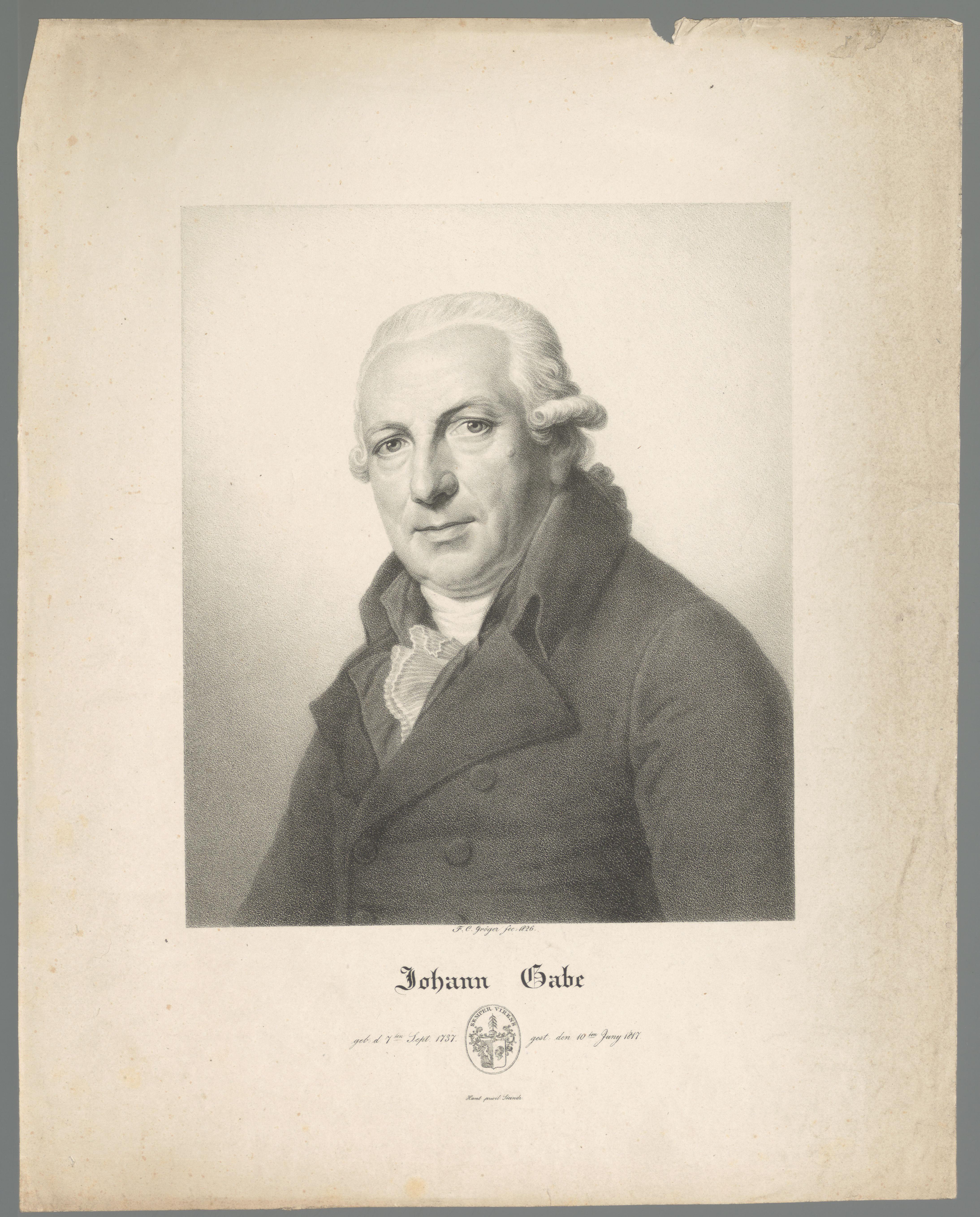 Portret van Johann Gabe