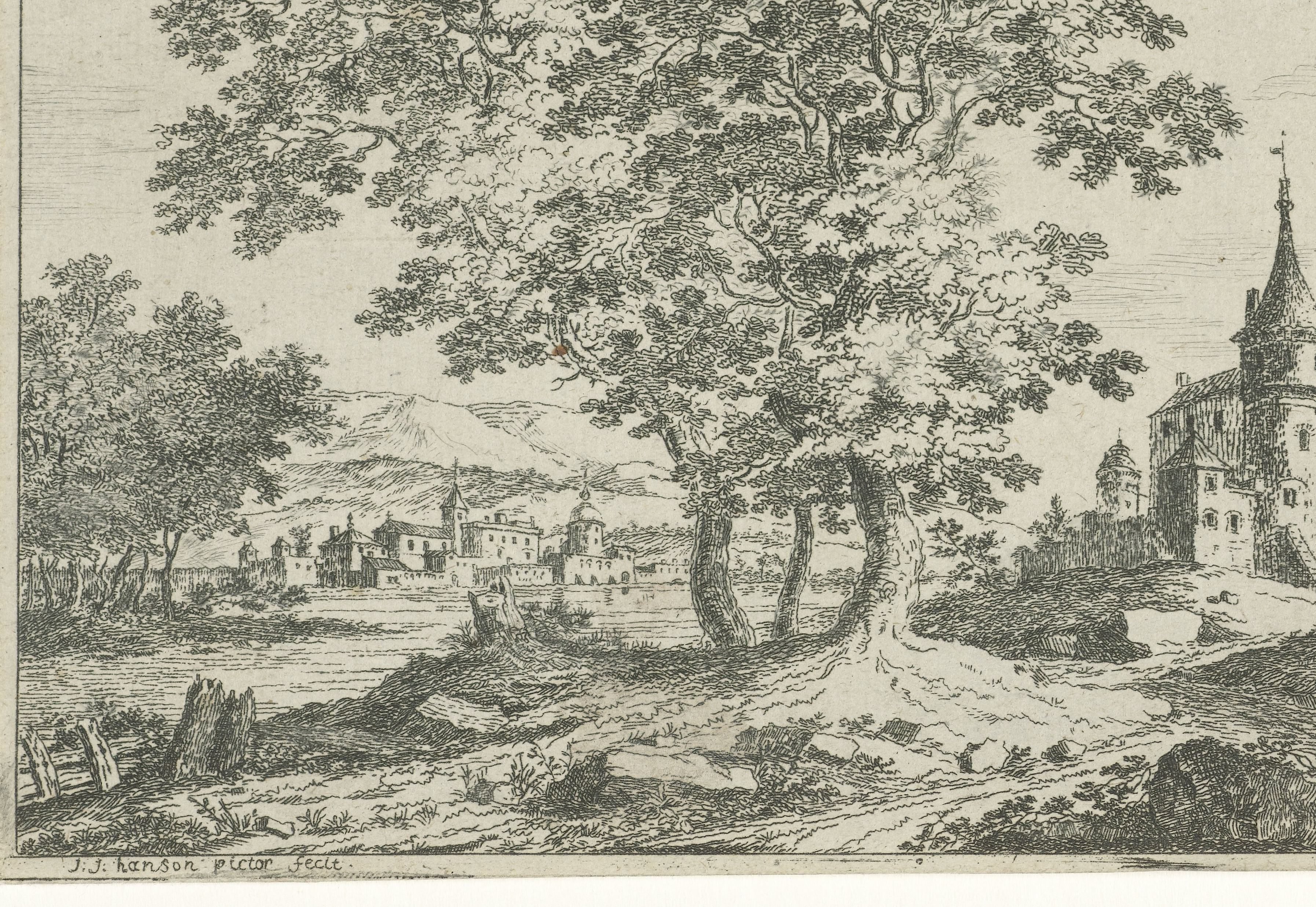 Huizen met torens aan een rivier
