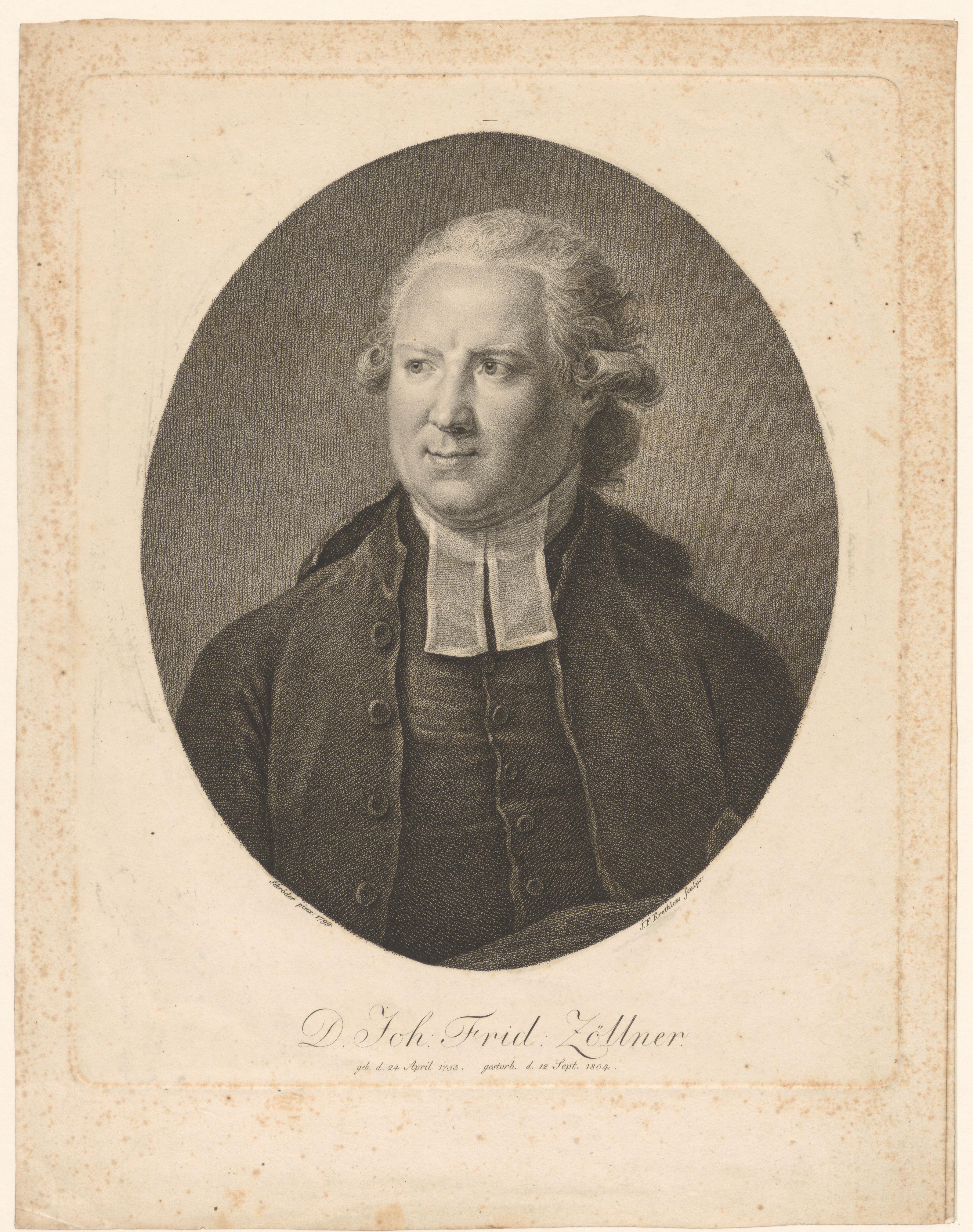 Portret van Johann Friedrich Zöllner