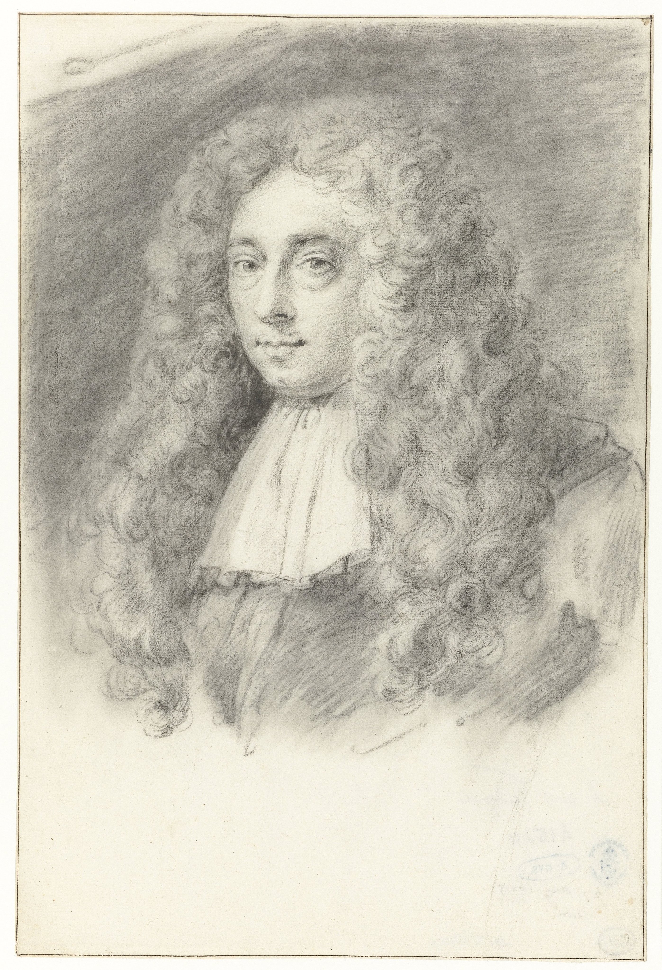 Zelfportret (?) van Constantijn Huygens de Jonge