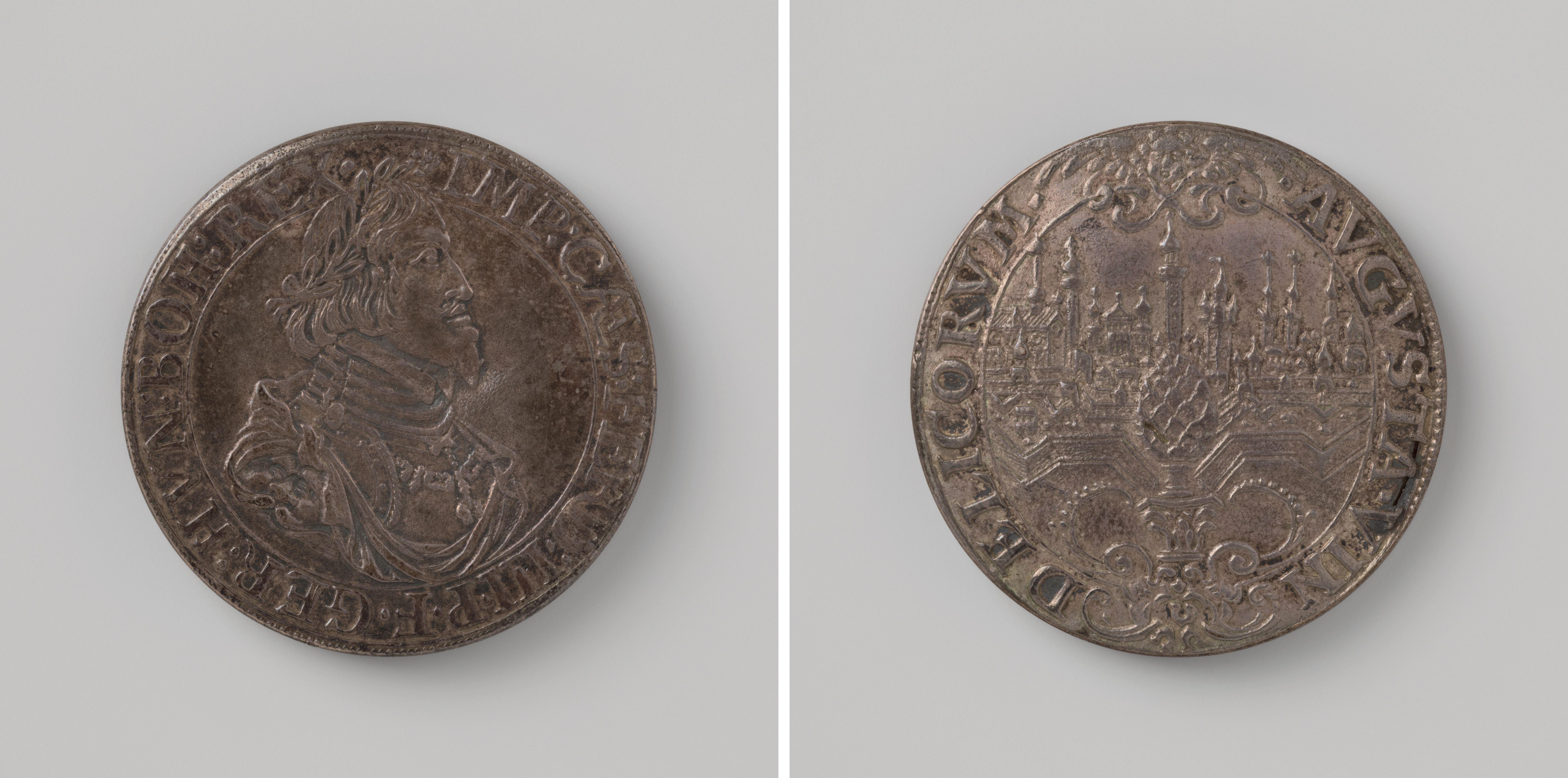 Schroefthaler uit de rijksstad Augsburg op naam van keizer Ferdinand III, 1639-1645