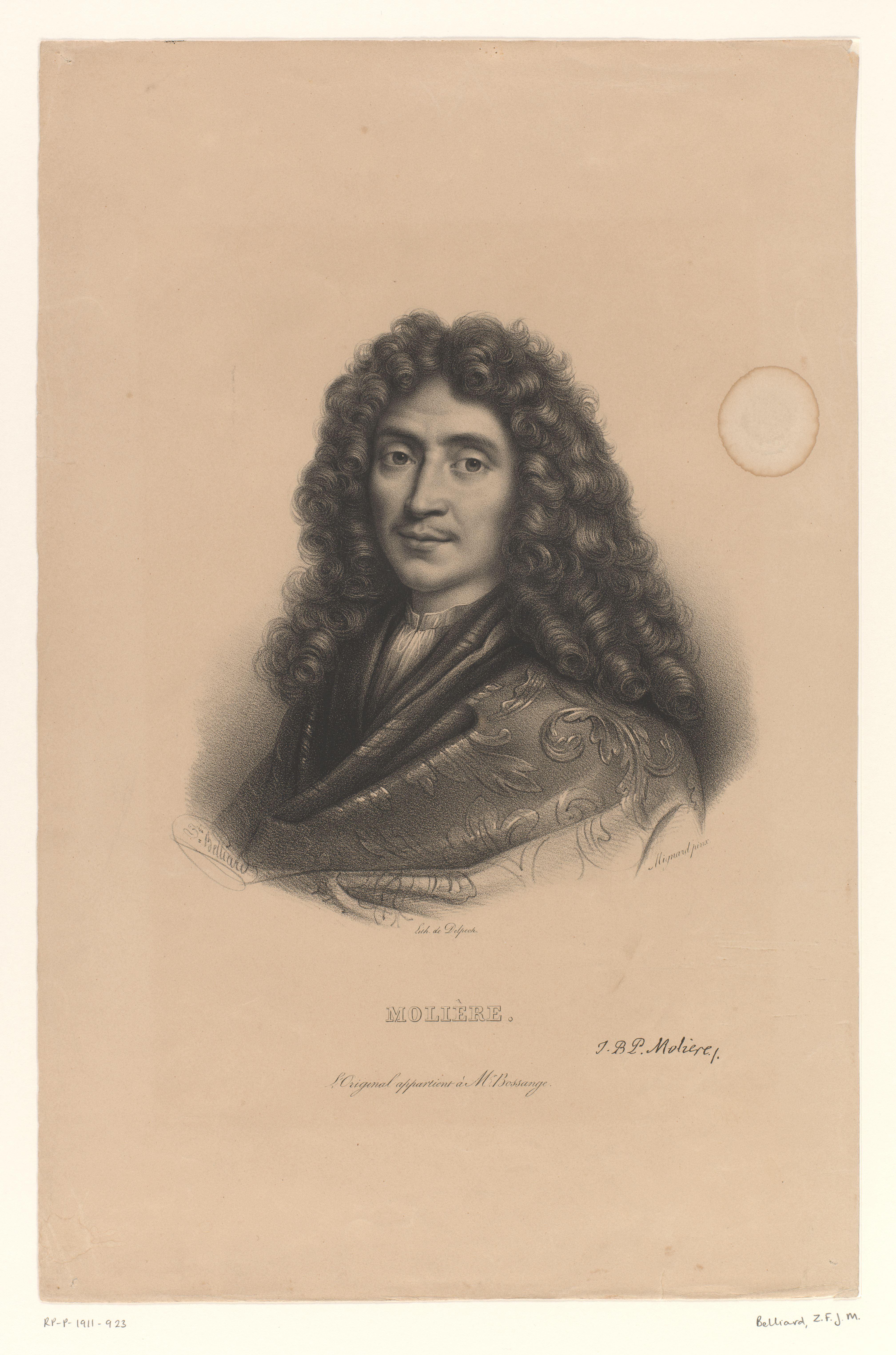 Portret van de toneelschrijver en acteur Molière