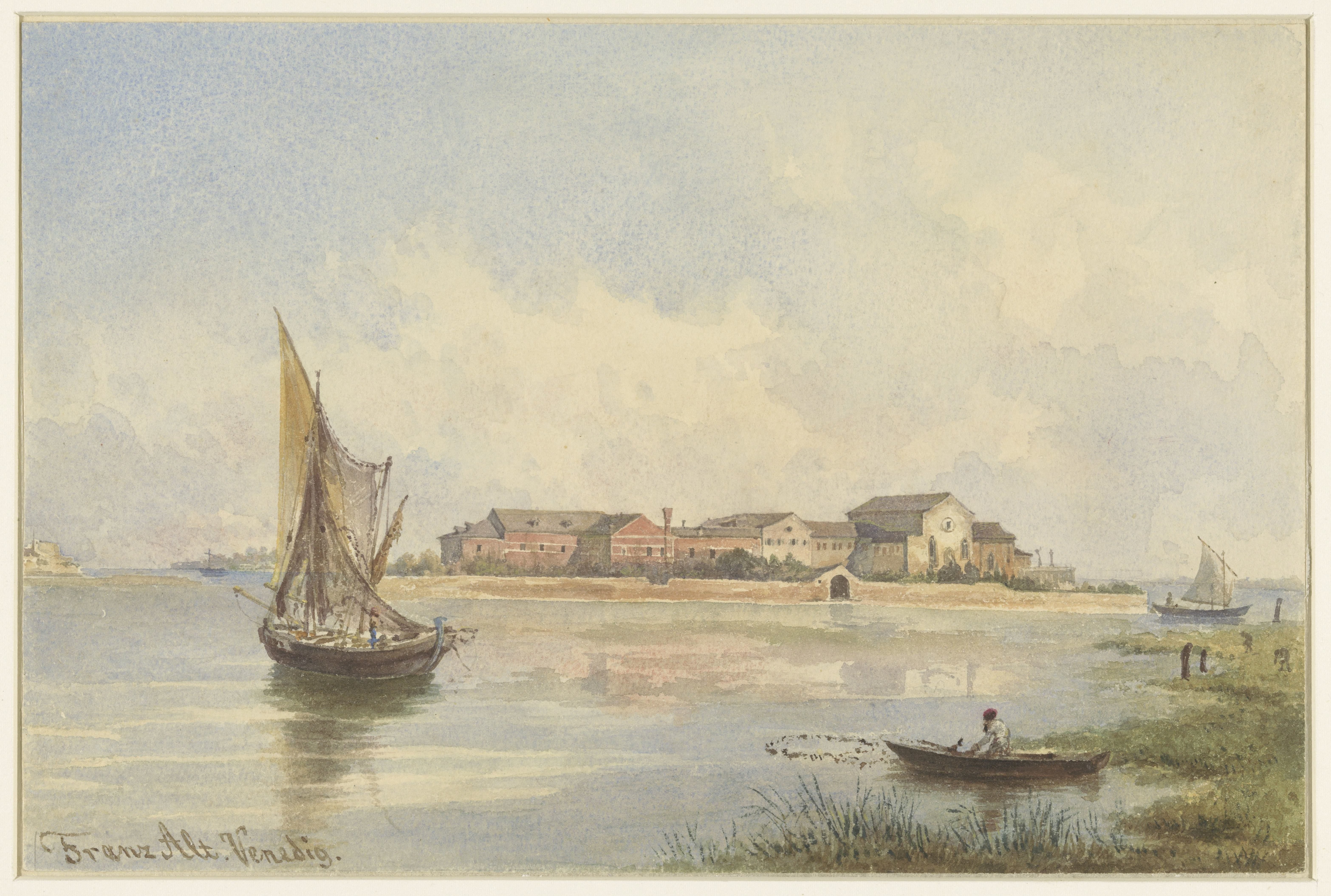 Gezicht op de Lagune te Venetië