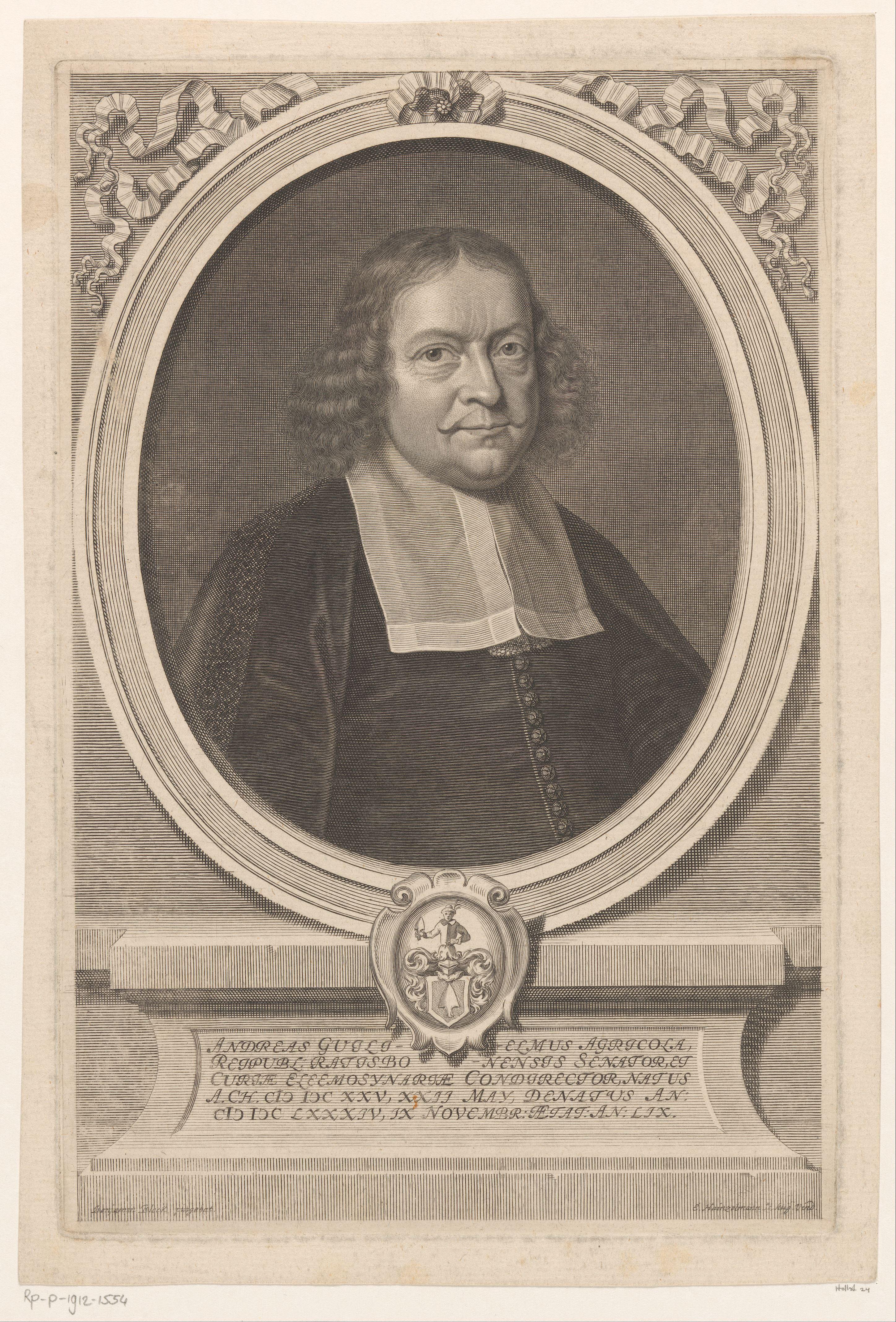 Portret van Andreas Wilhelm Agricola op 59-jarige leeftijd