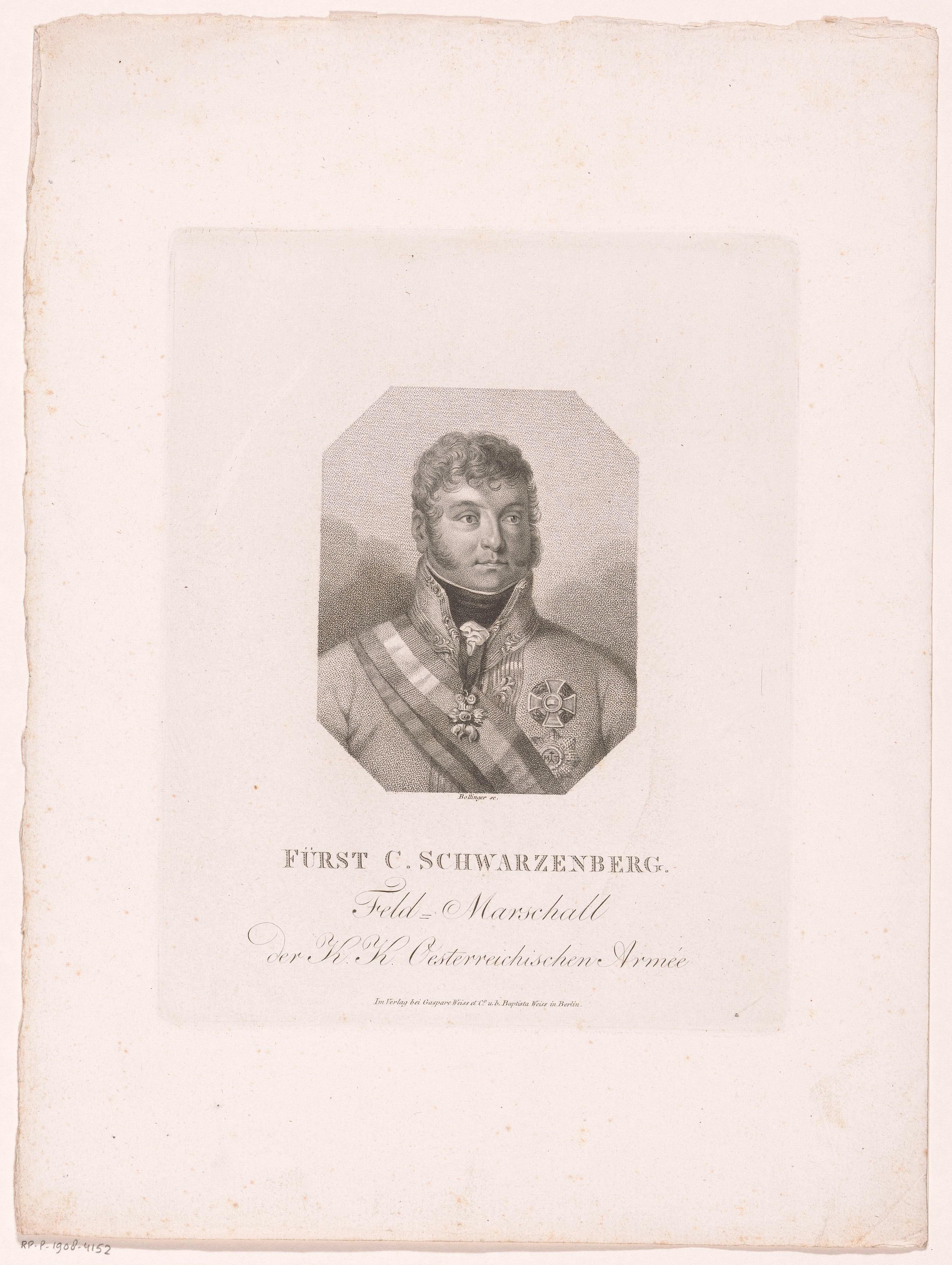Portret van Carl Philipp von Schwarzenberg