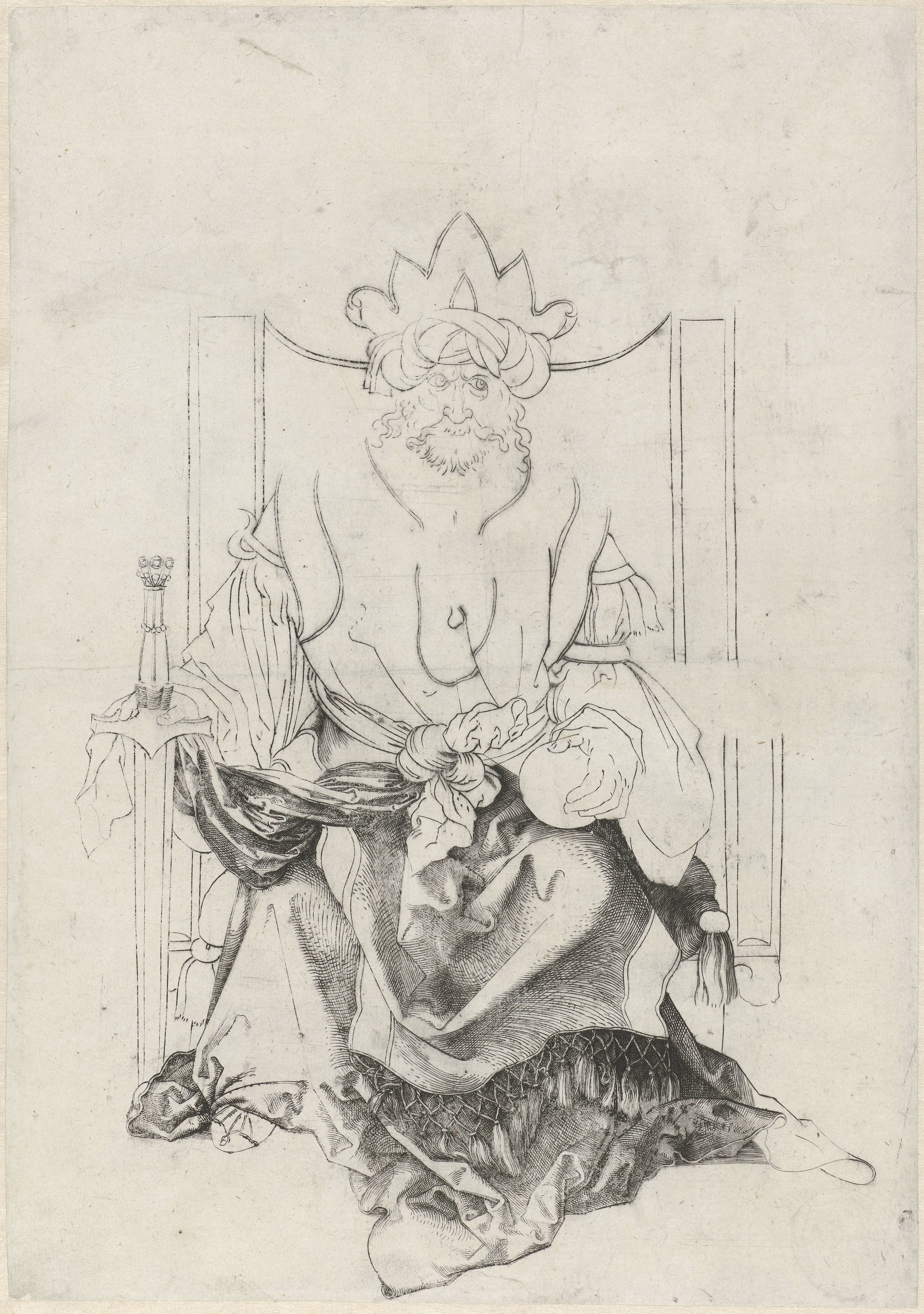 Enthroned Monarch in ‘Oriental’ Attire