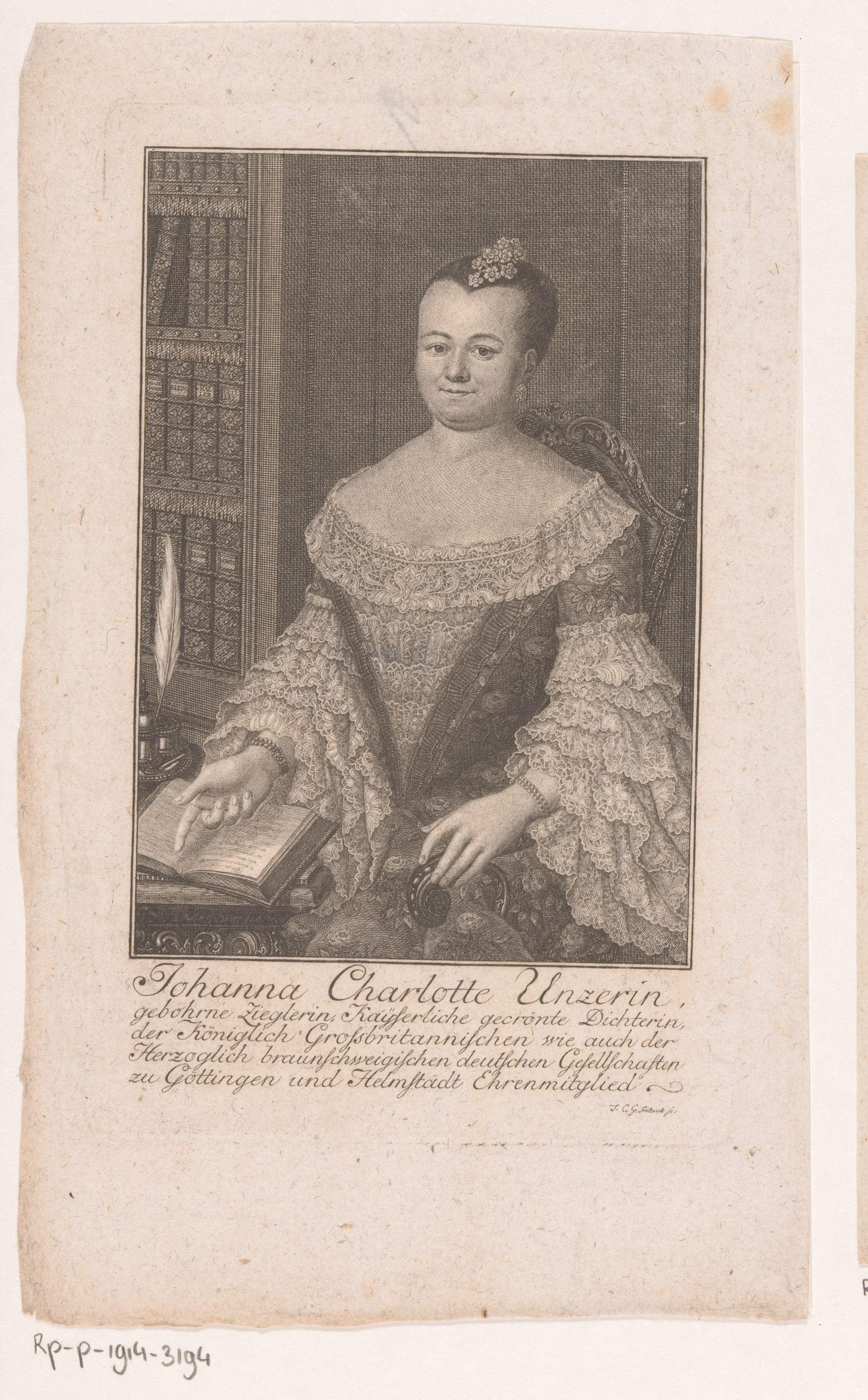 Portret van Johanne Charlotte Unzer