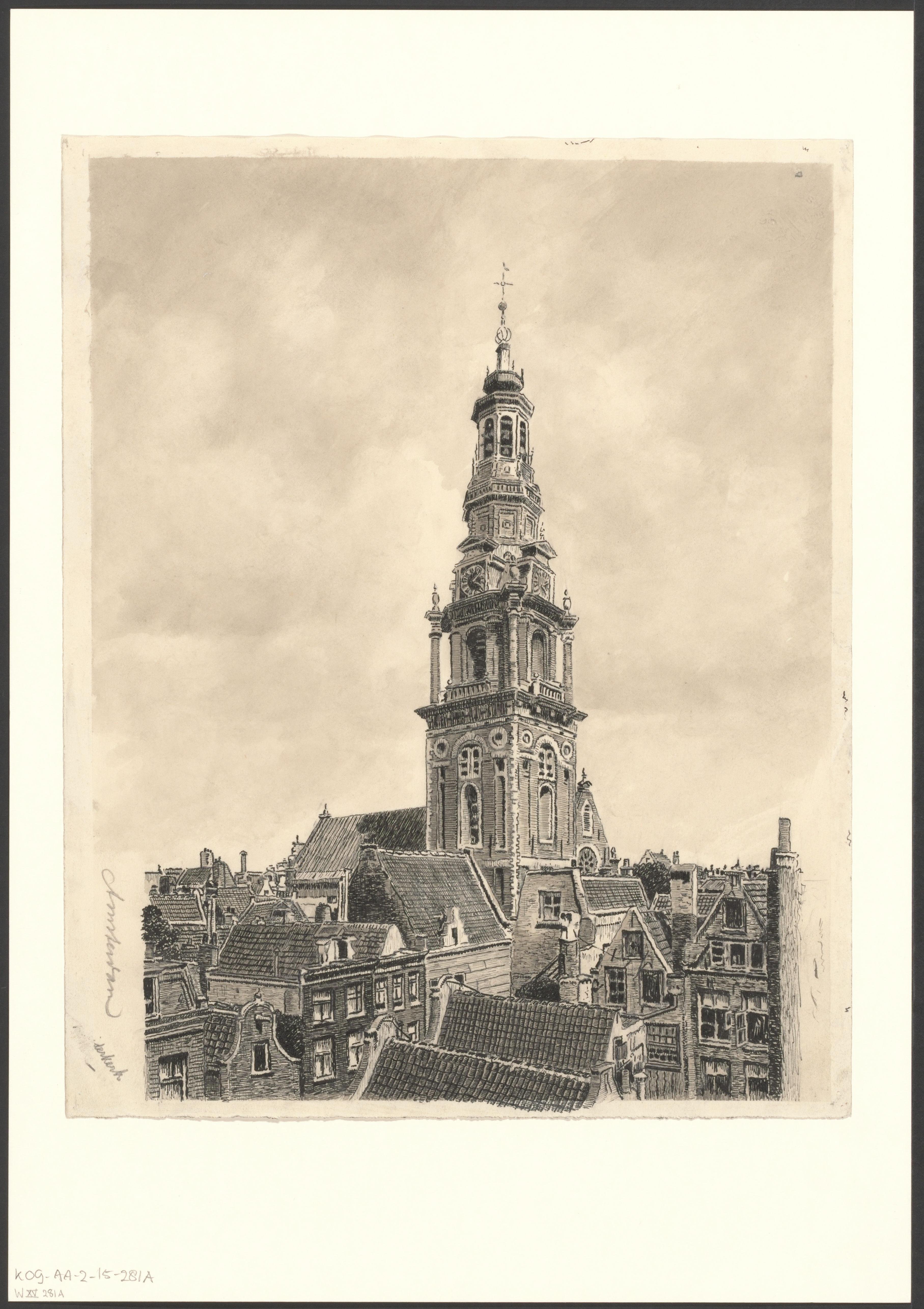 Gezicht op de Zuiderkerkstoren