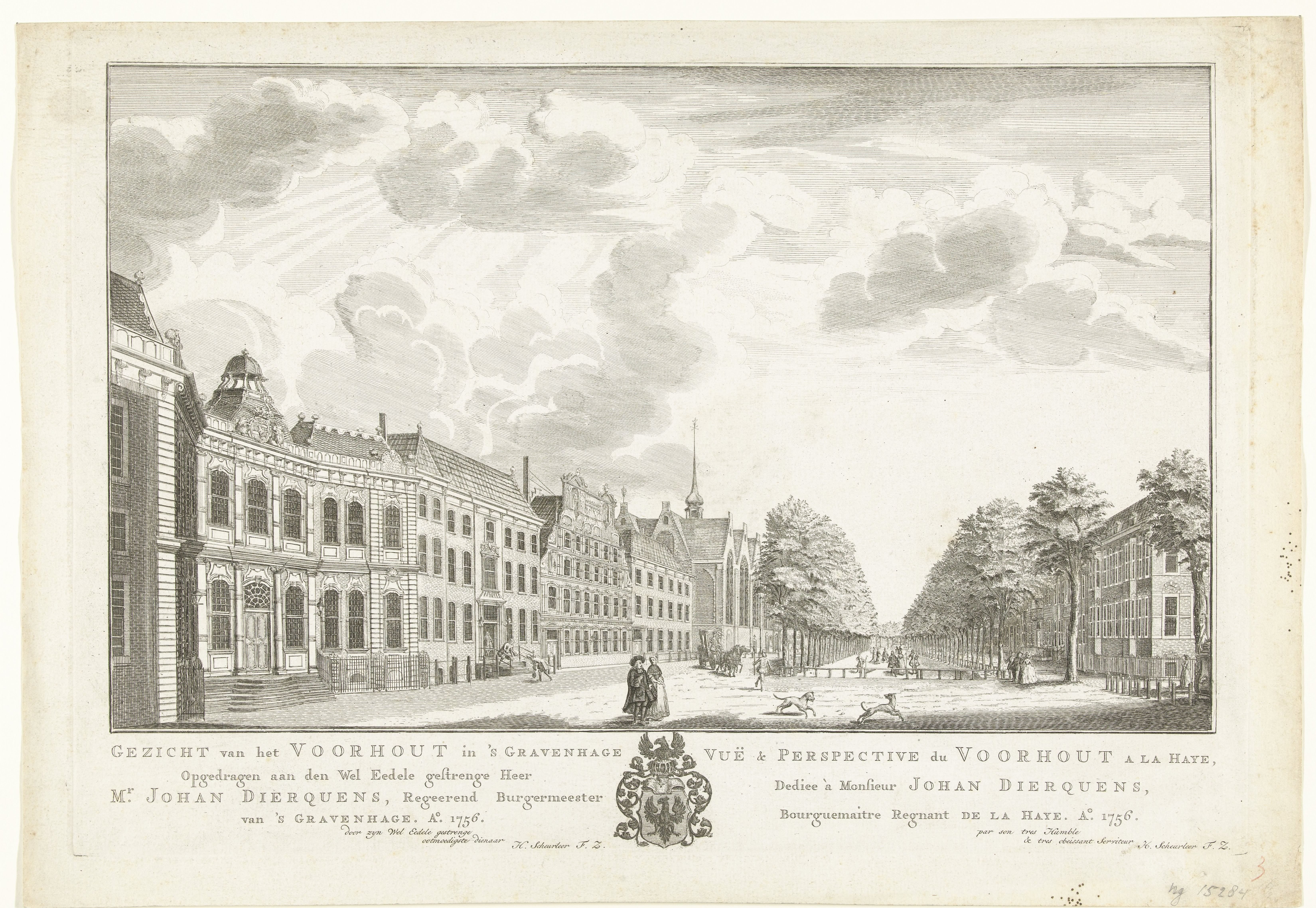 Gezicht op het Lange Voorhout te Den Haag