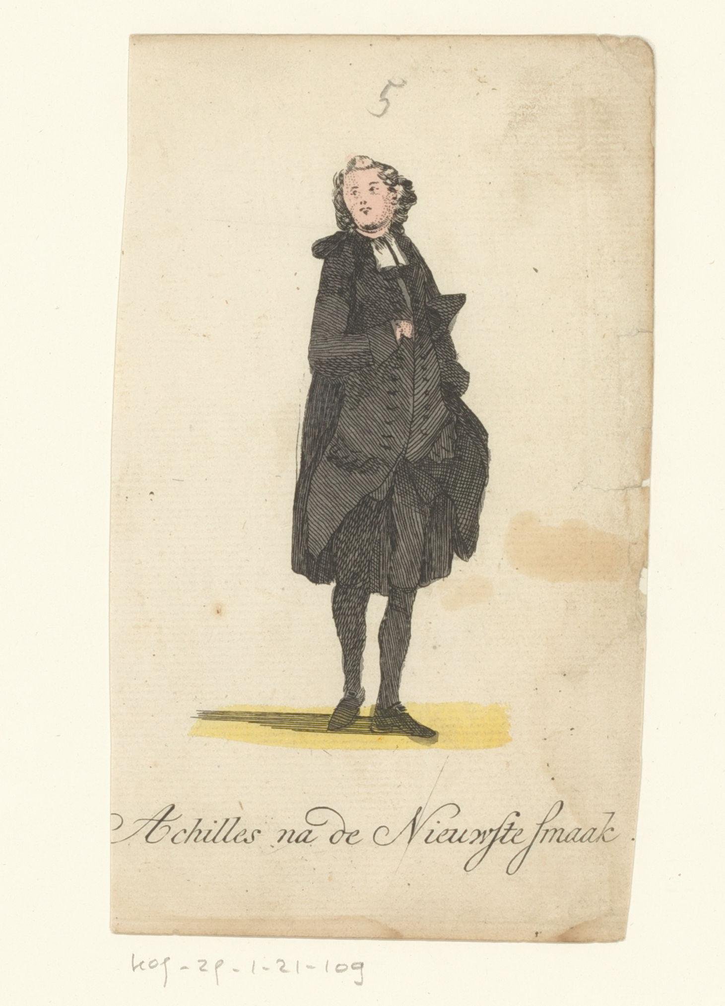 Achilles in kostuum van de achttiende eeuw
