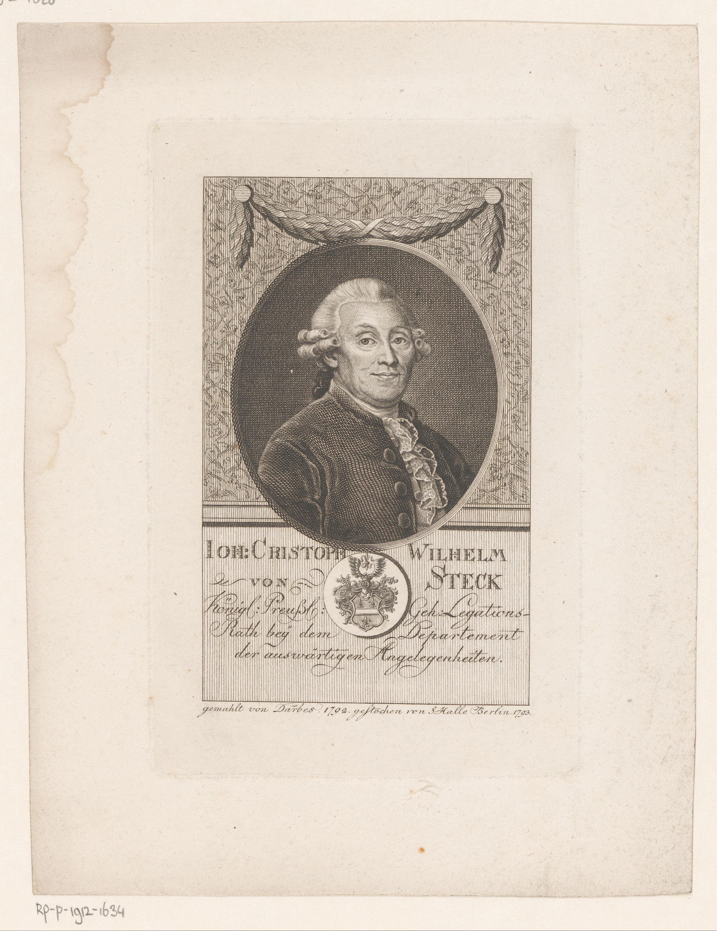 Portret van Johann Christoph Wilhelm von Steck