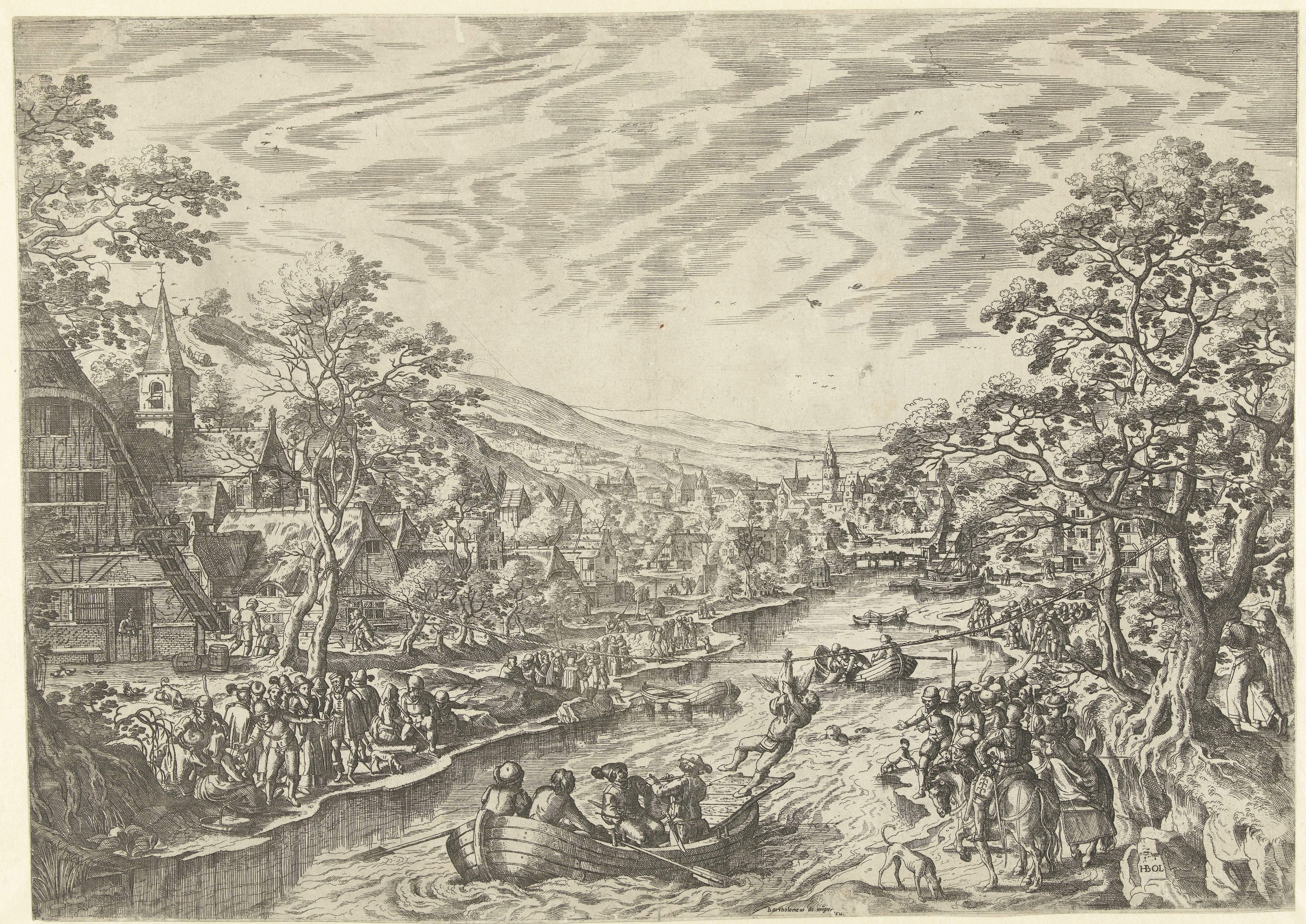 Het trekken om de gans, ca. 1600
