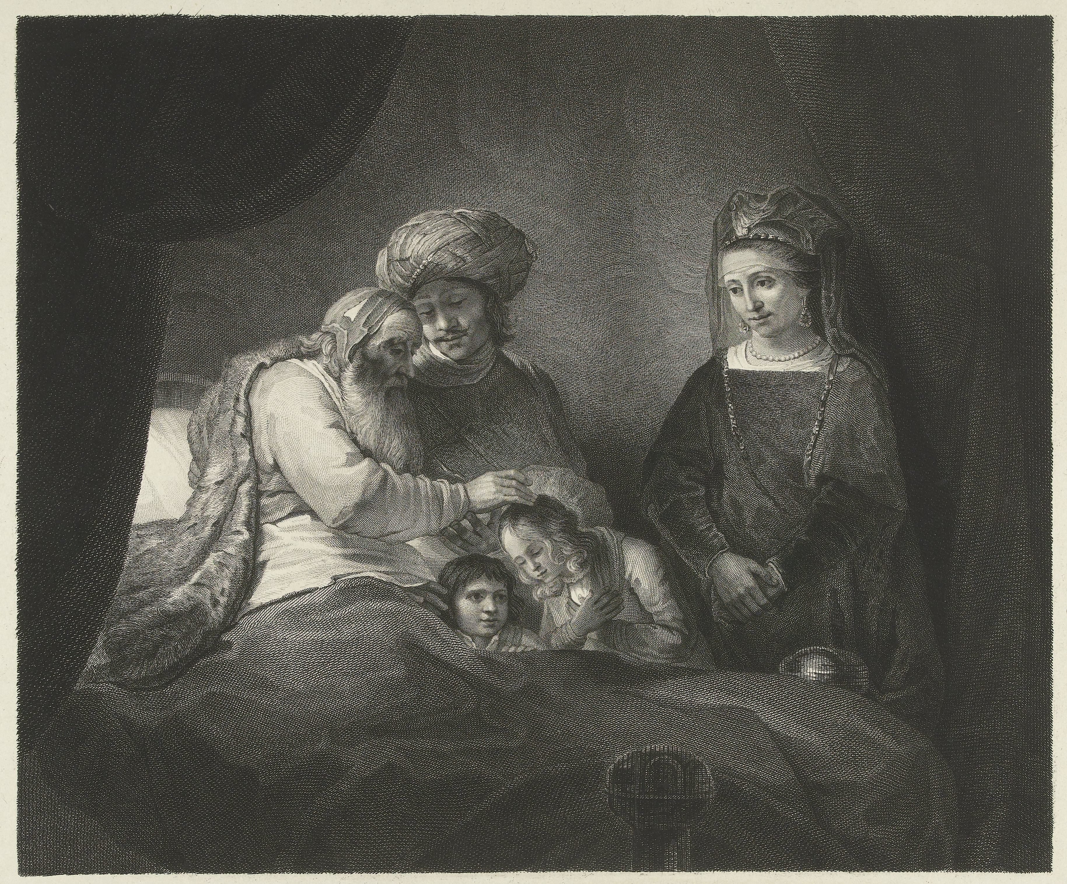 Jakob zegent Efraïm en Manasse