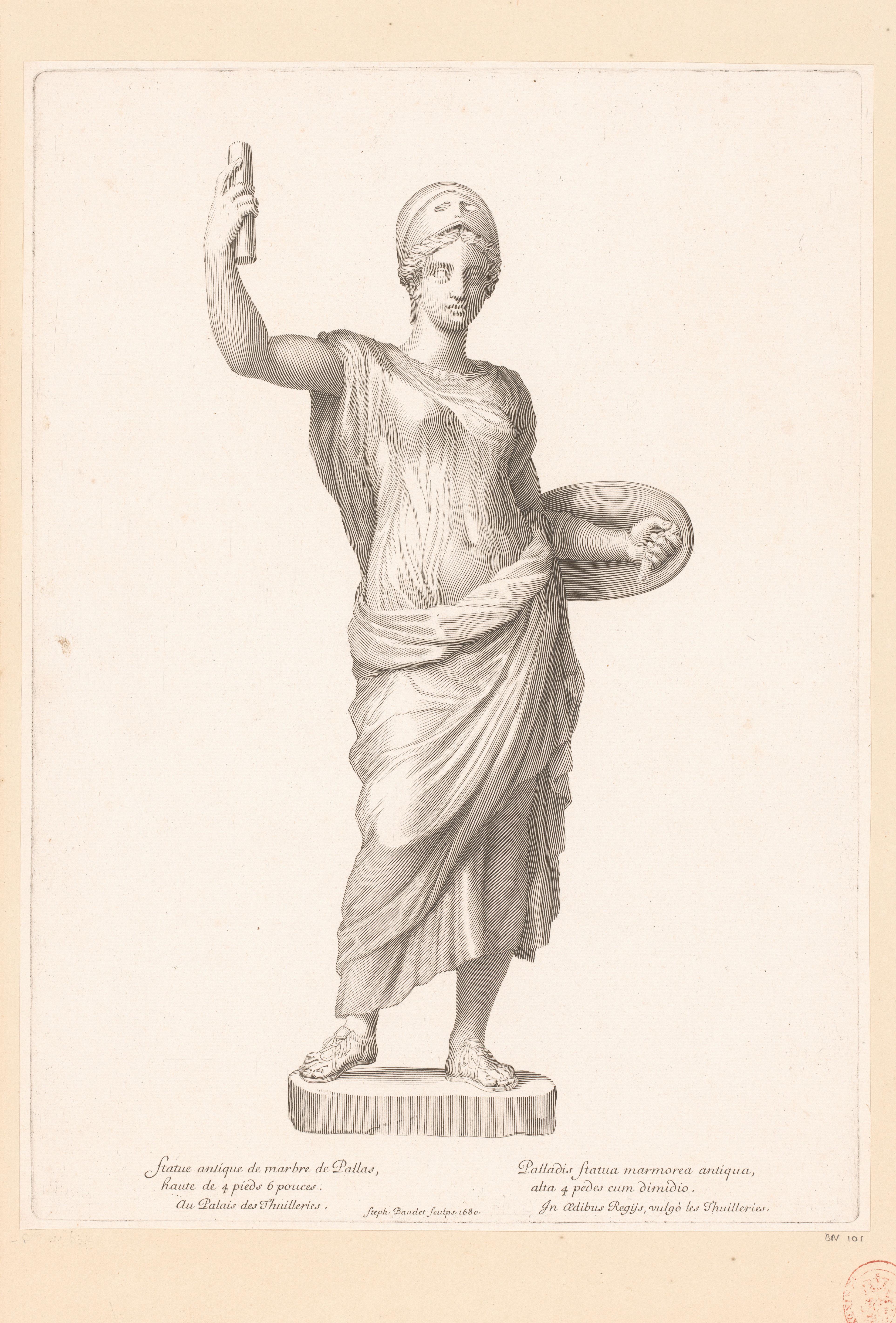 Antiek standbeeld van Pallas Athene