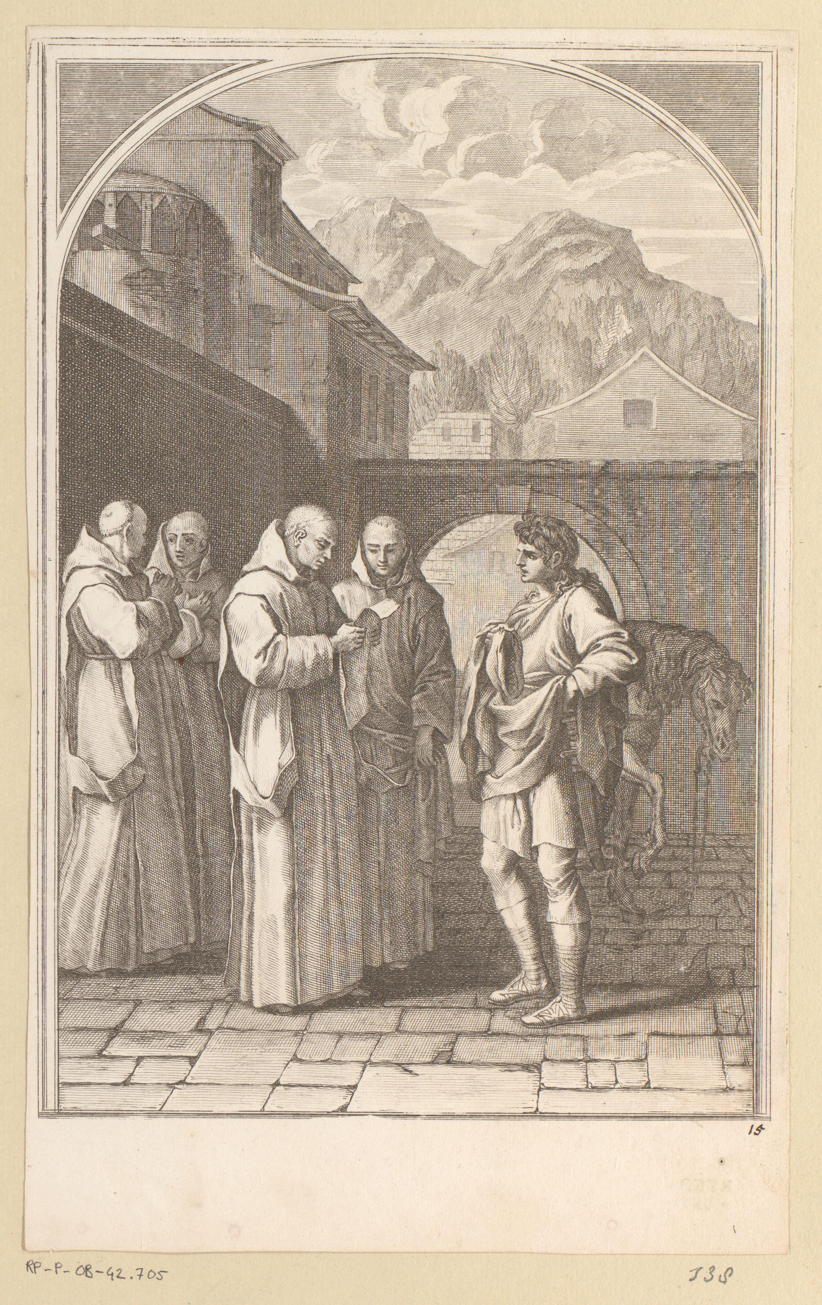 Heilige Bruno ontvangt een boodschap van paus Urbanus II