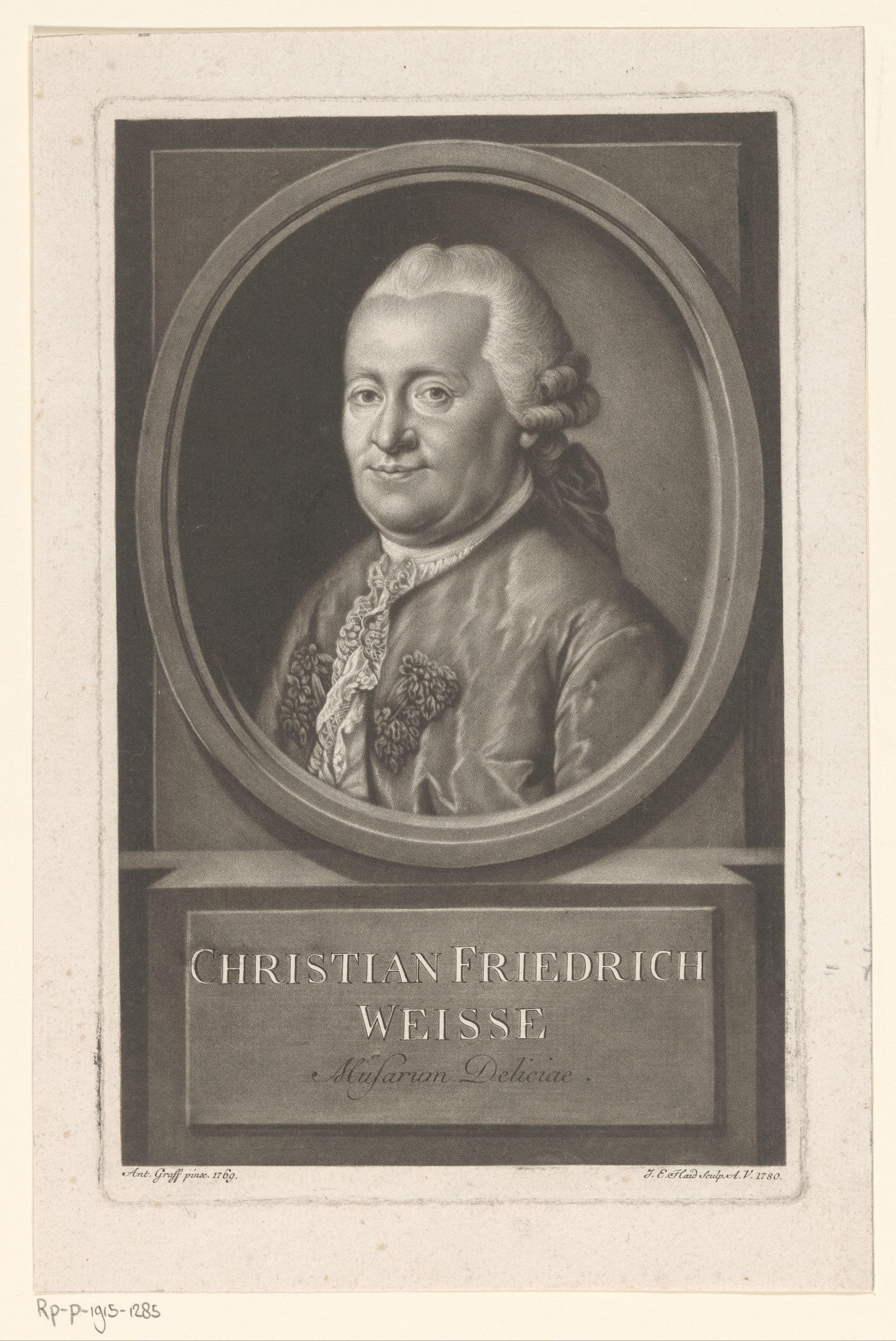 Portret van Christian Felix Weisse