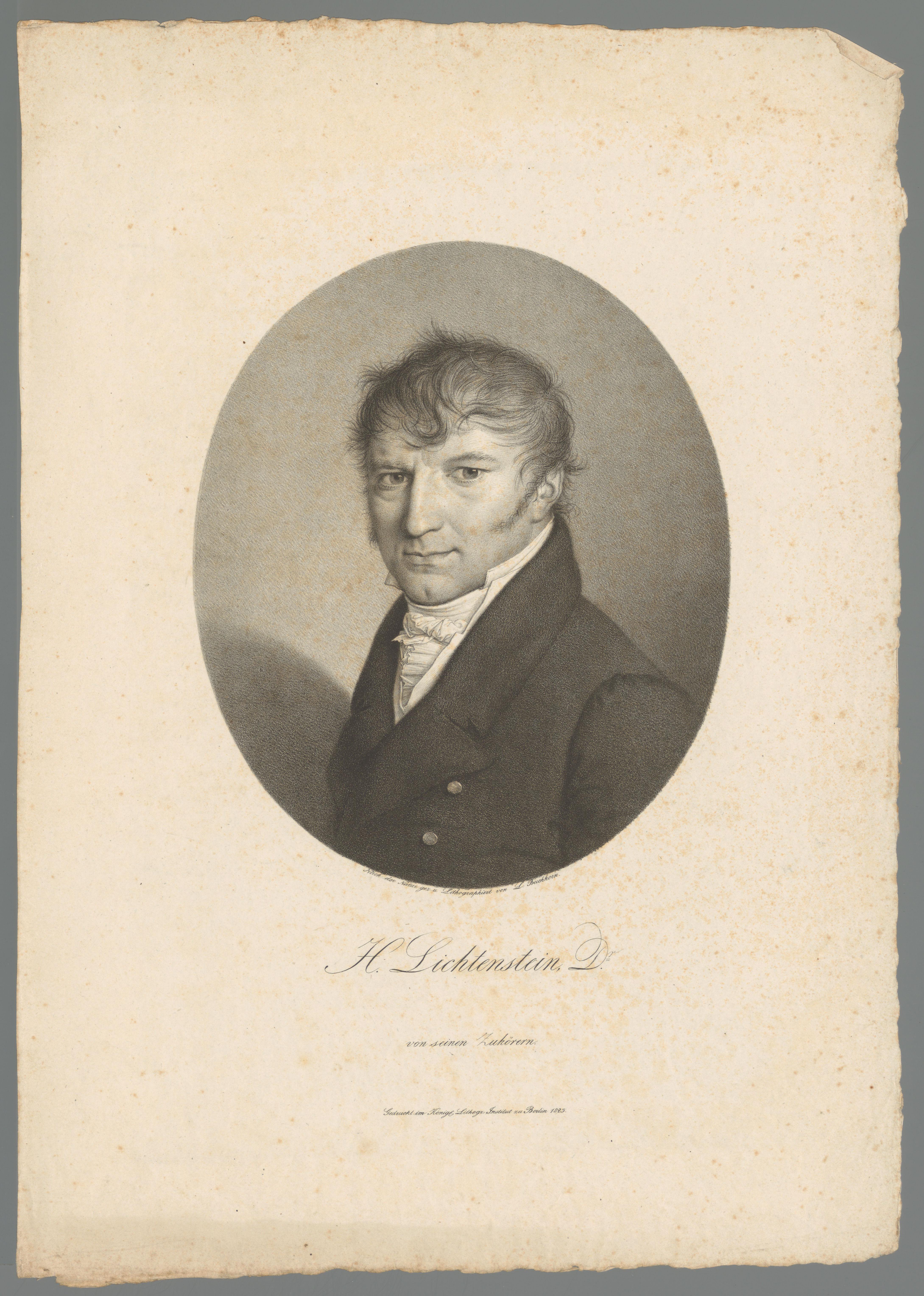Portret van Martin Hinrich Lichtenstein