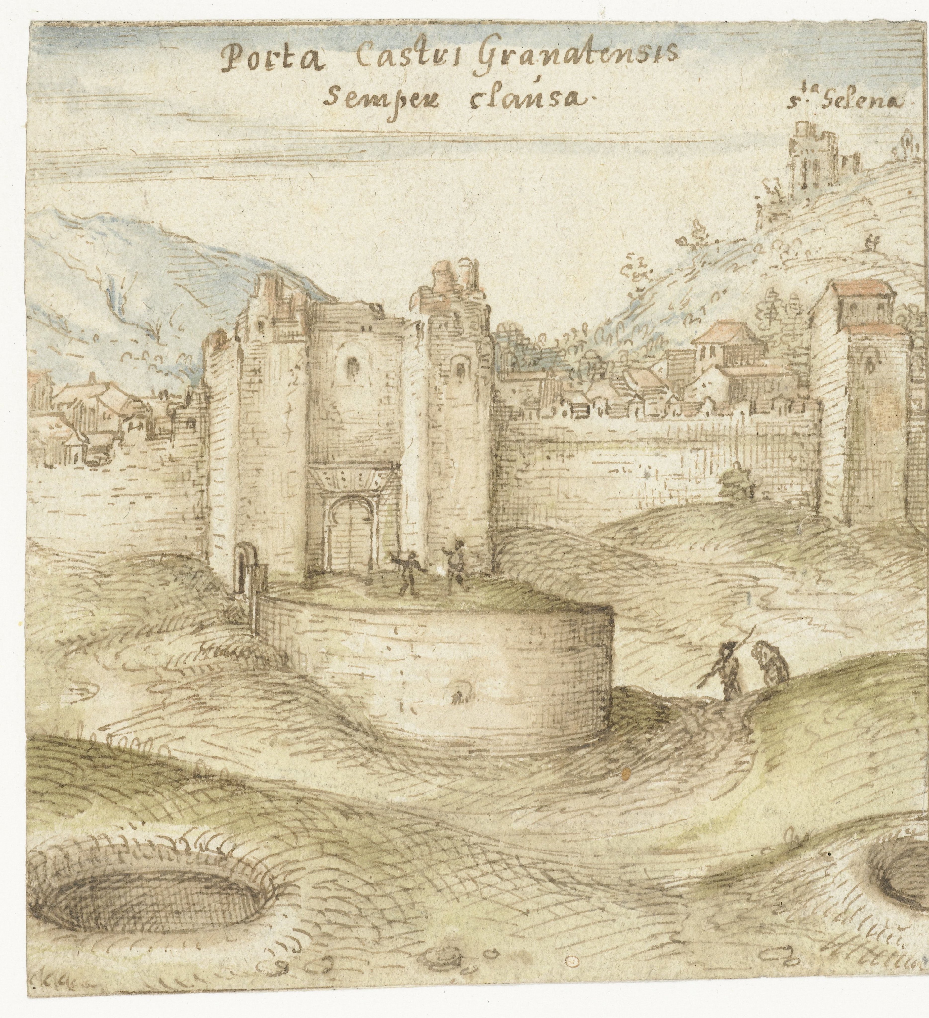 Gesloten poort tot het kasteel (Alhambra) te Granada