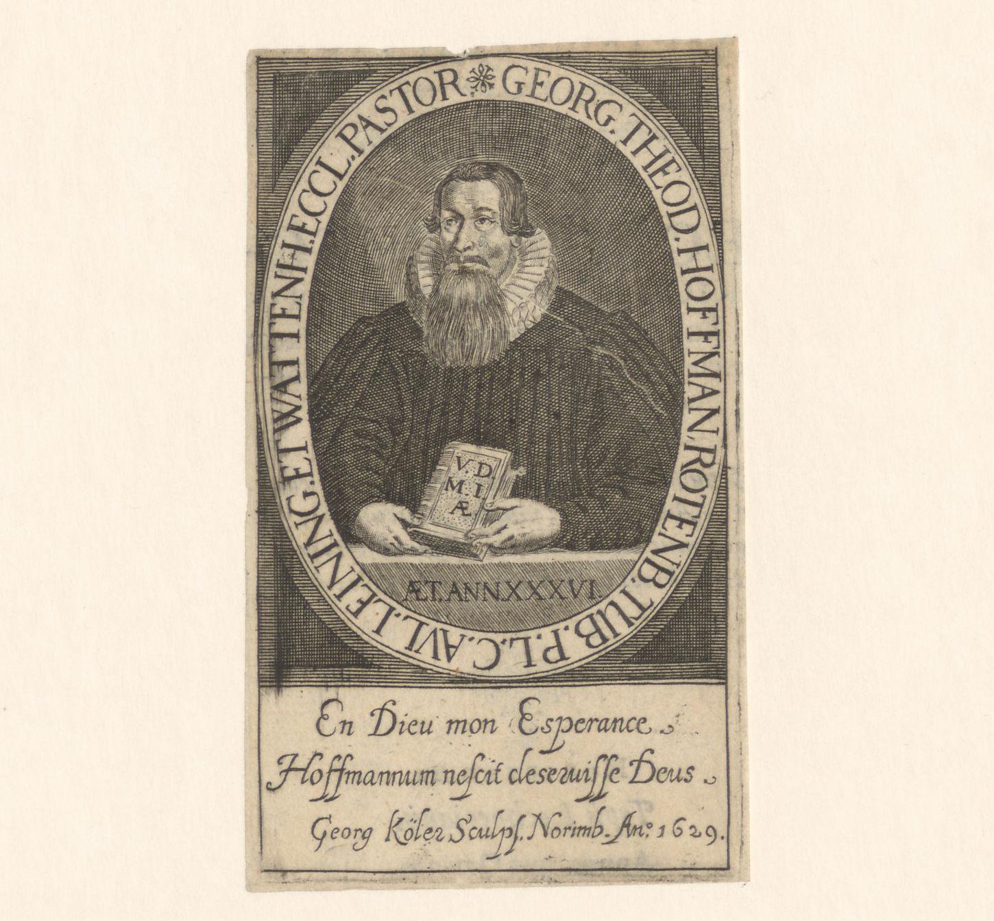 Portret van Georg Theodor Hoffmann op 36-jarige leeftijd