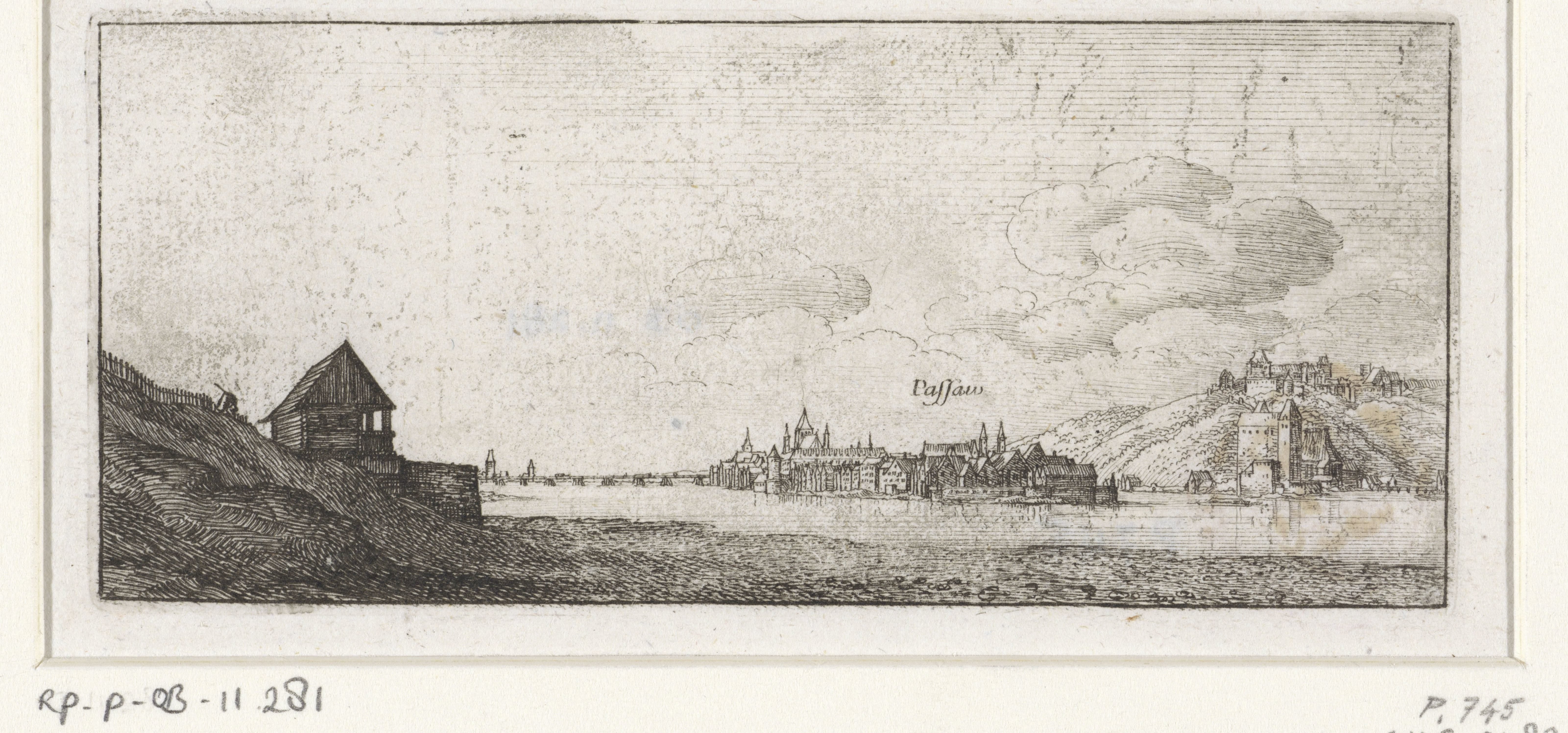Rivierlandschap met gezicht op Passau