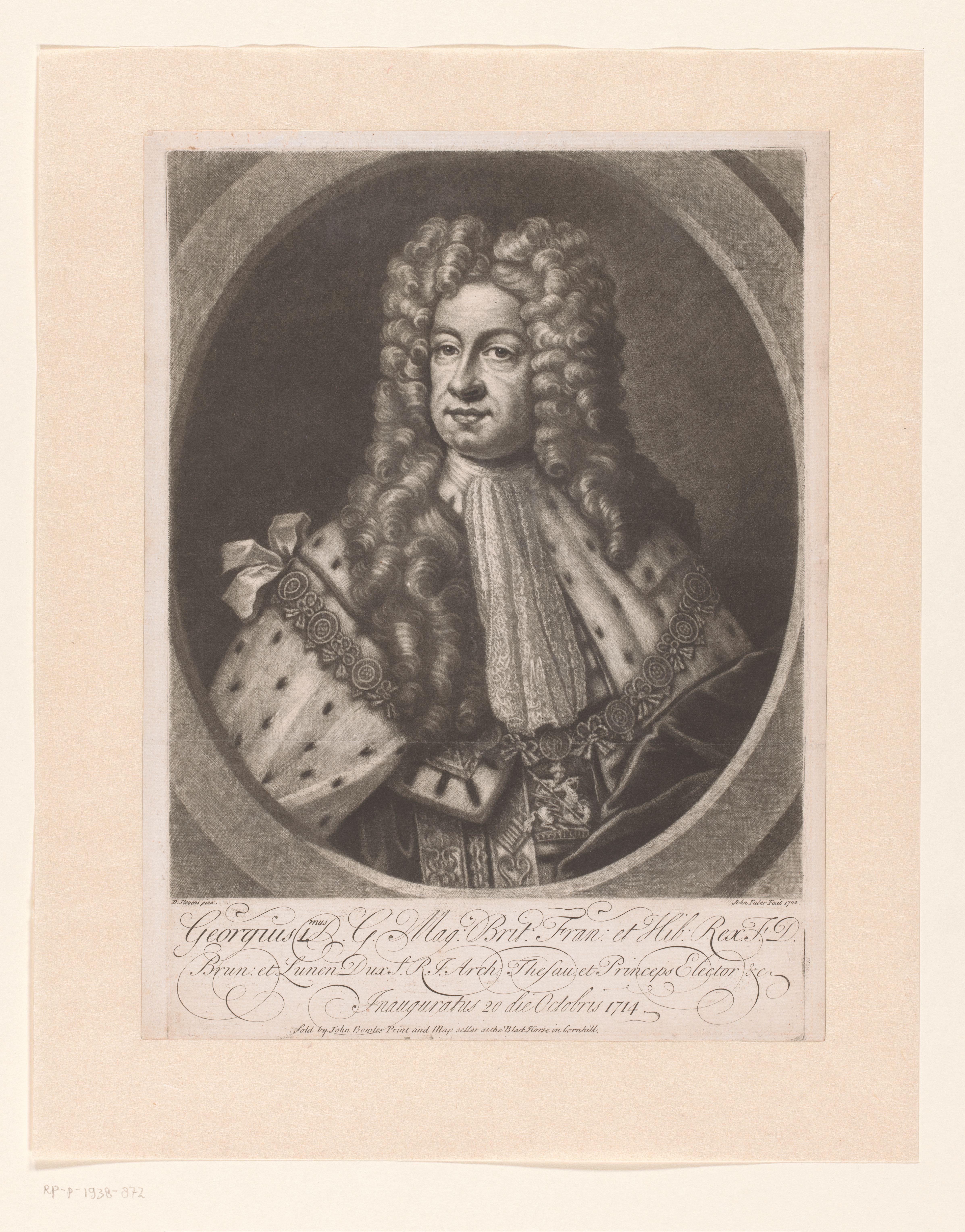 Portret van George I, koning van Groot-Brittannië en Ierland