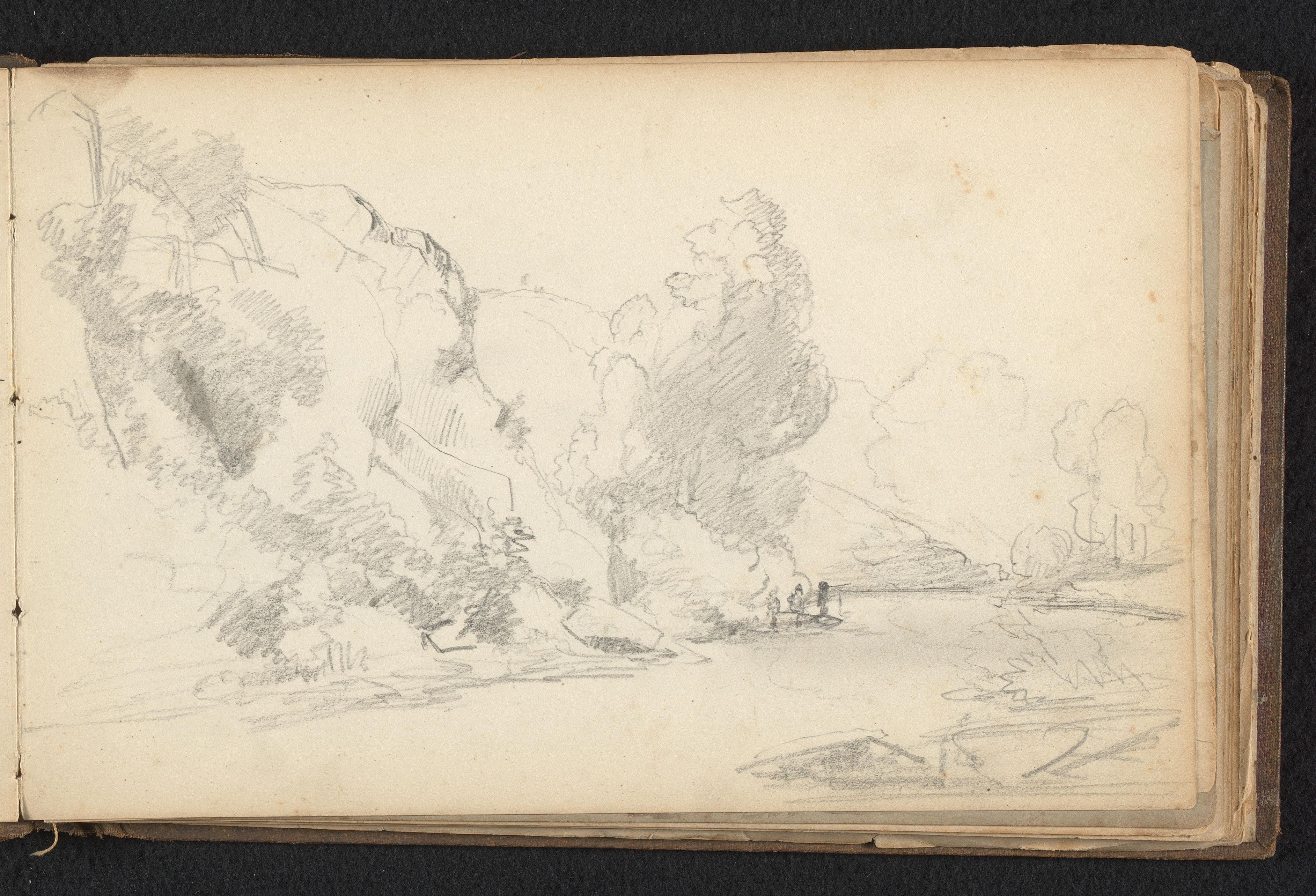 Heuvelig landschap met rivier